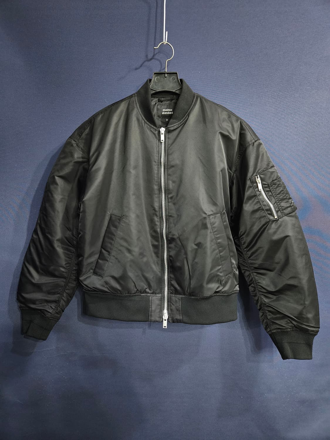 무신사 스탠다드 블랙컬러 남성 세미오버핏 95~100 항공점퍼 자켓  상품이미지1