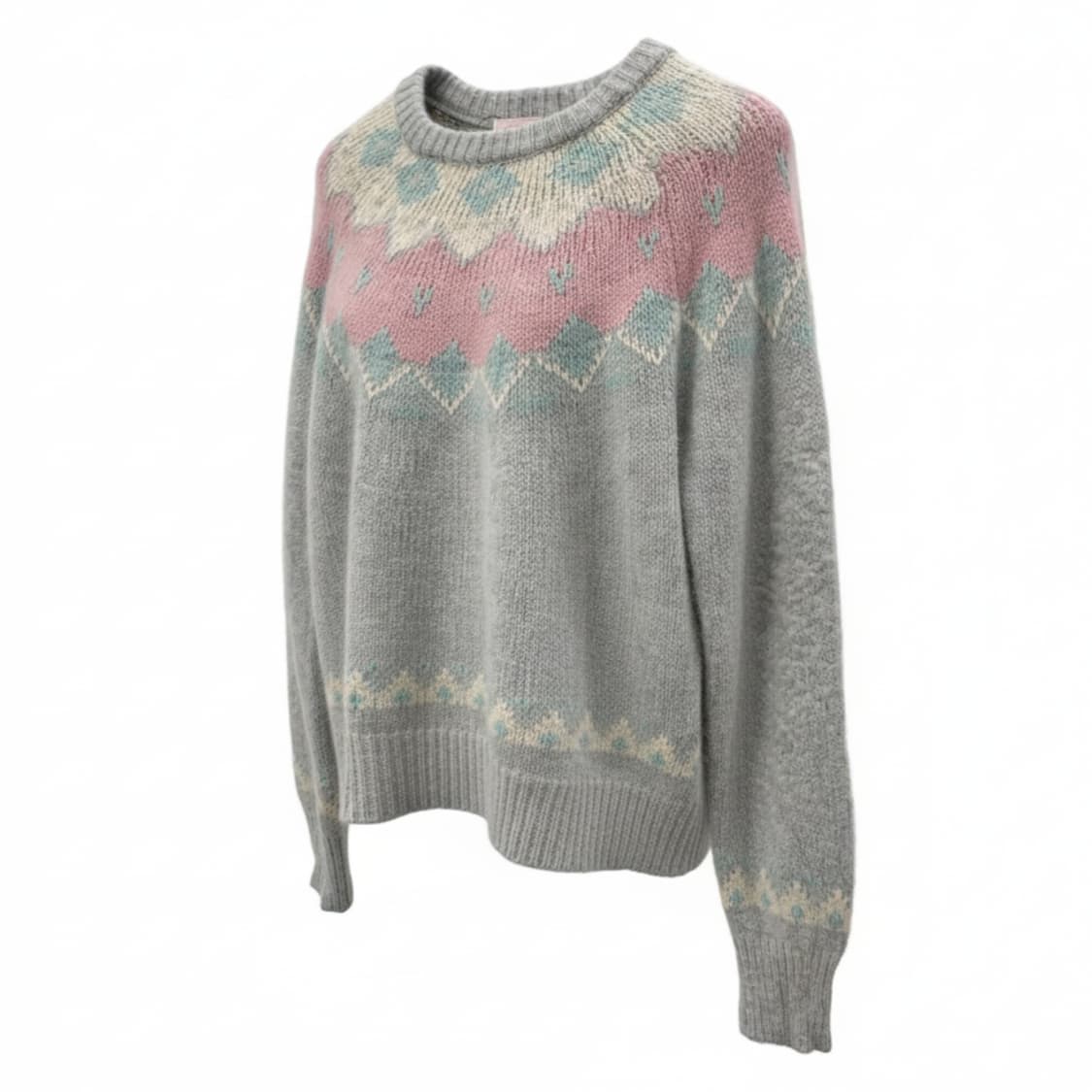 빈티지 노르딕 패턴 라운드니트 1756 상품이미지1