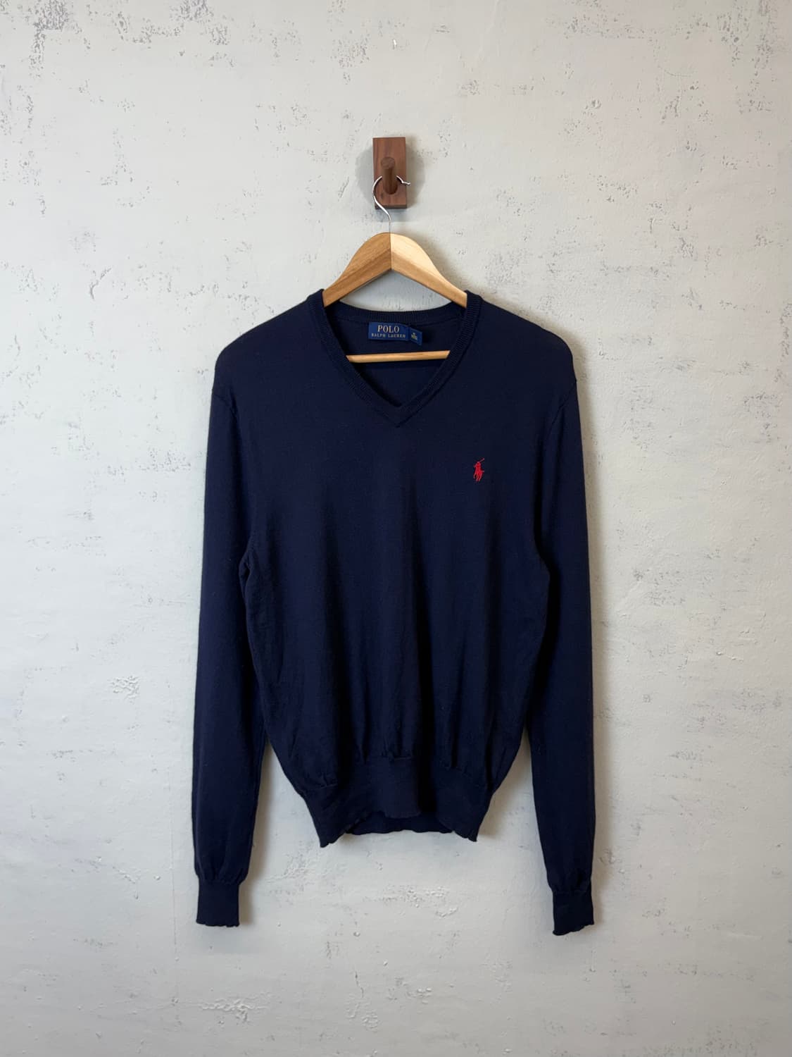 폴로랄프로렌 메리노울 네이비 브이넥 니트 상품이미지1