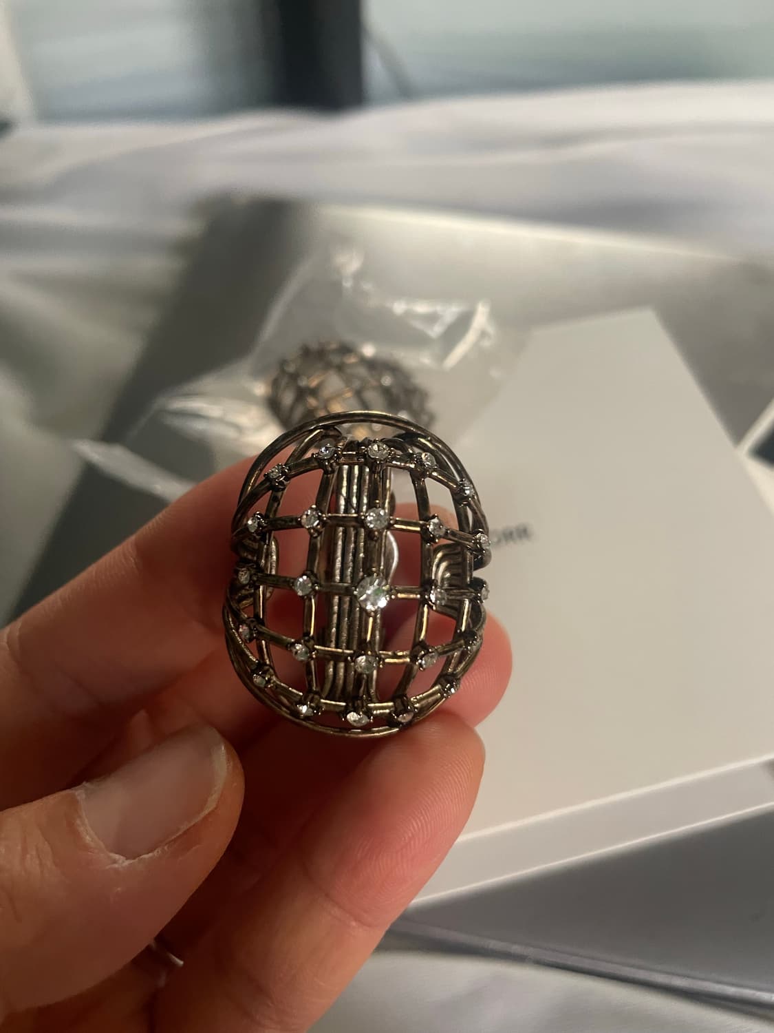 오르 큐빅 볼 귀걸이 새상품 상품이미지2