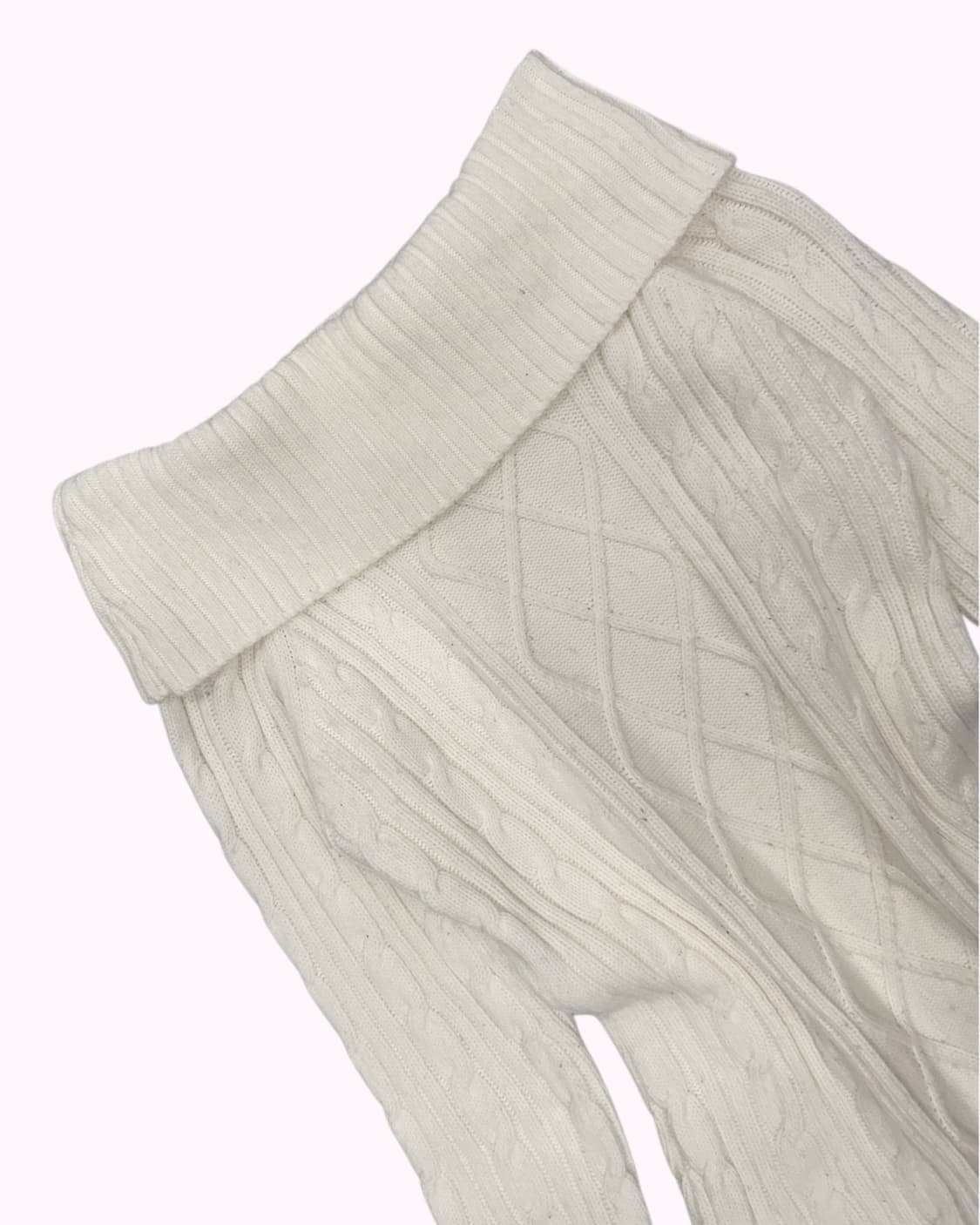 GLACIER ivory cable off-shoulder dress 상품이미지3