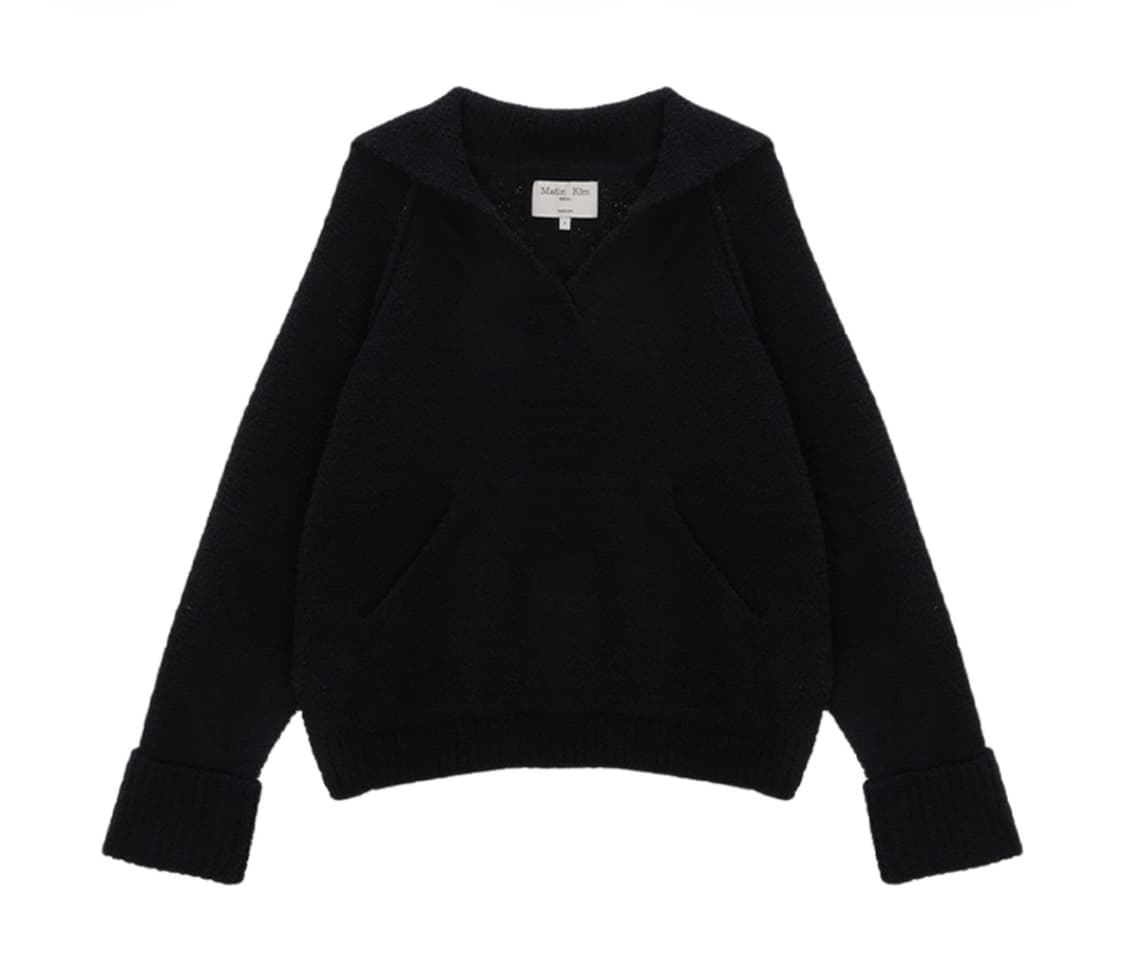 Matinkim Raglan Boucle Knit Top Black 상품이미지1
