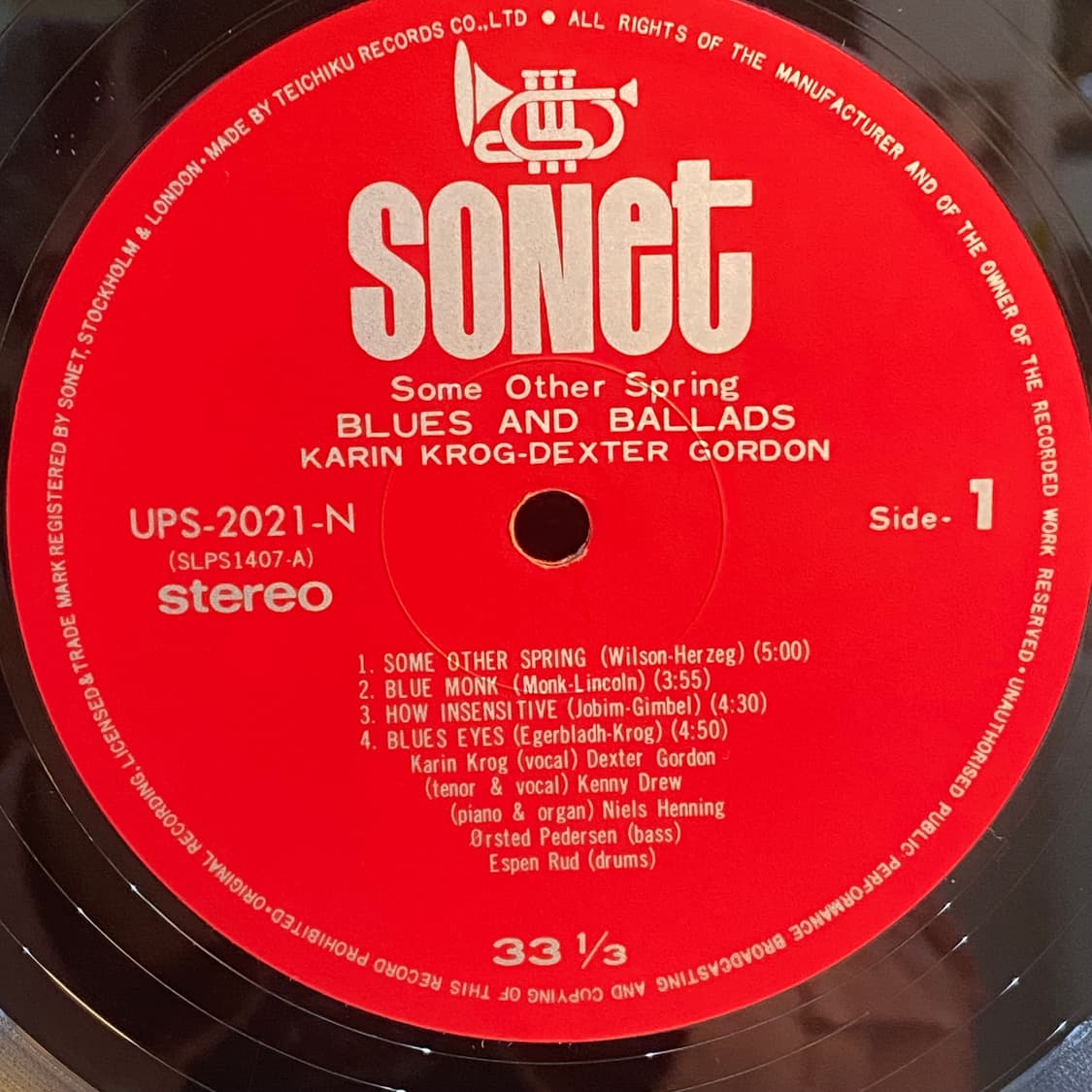 (LP-재즈) Karin Krog & Dexter Gordon 상품이미지4