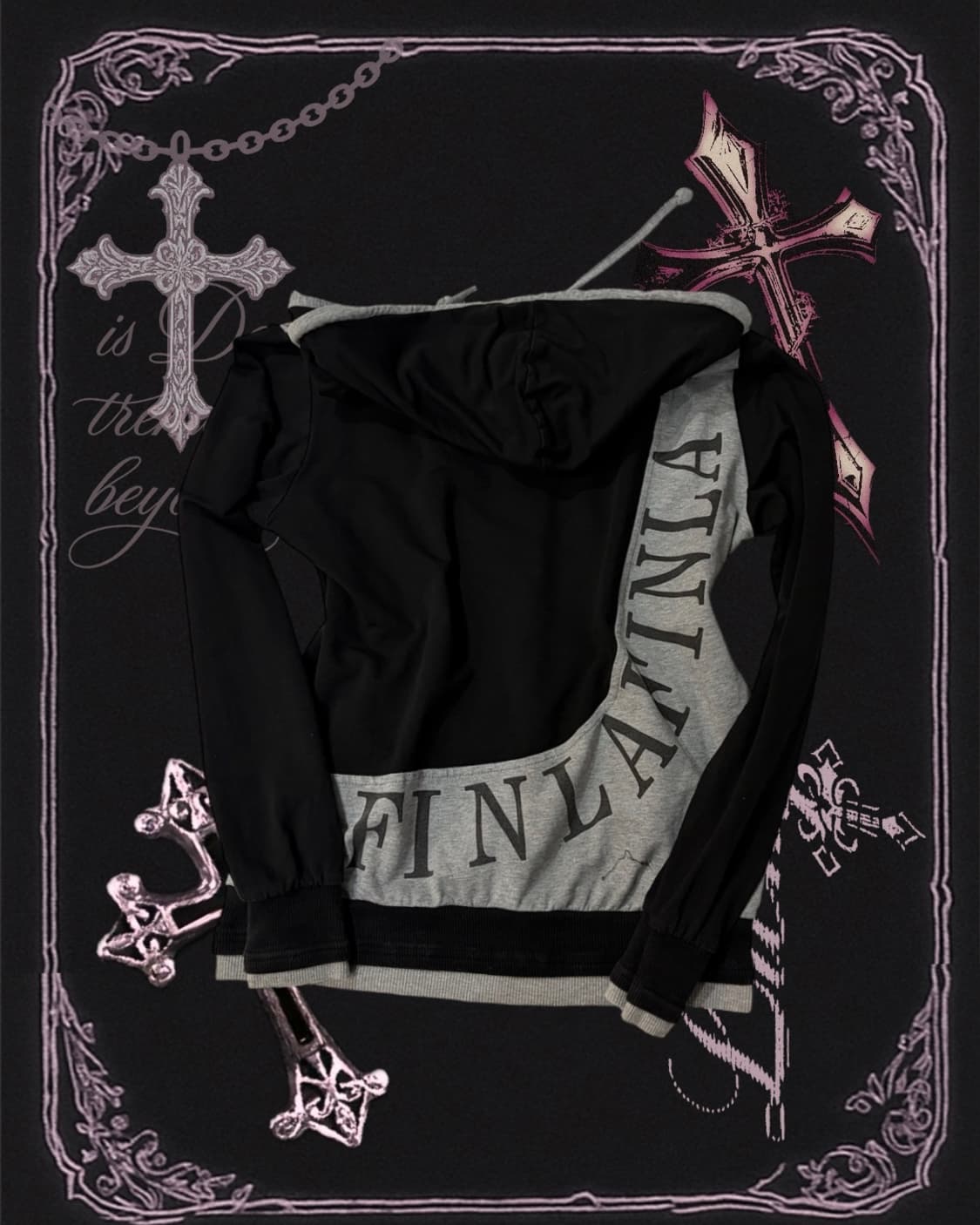 Y2K lettering cubic bear hoodie zip up 상품이미지5