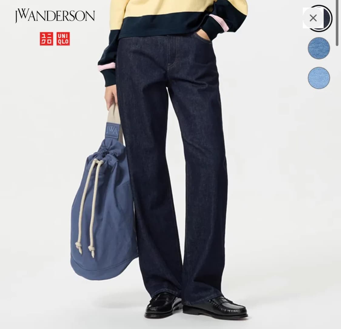 유니클로 JW Anderson 스트레이트진 네이비(생지)  상품이미지2