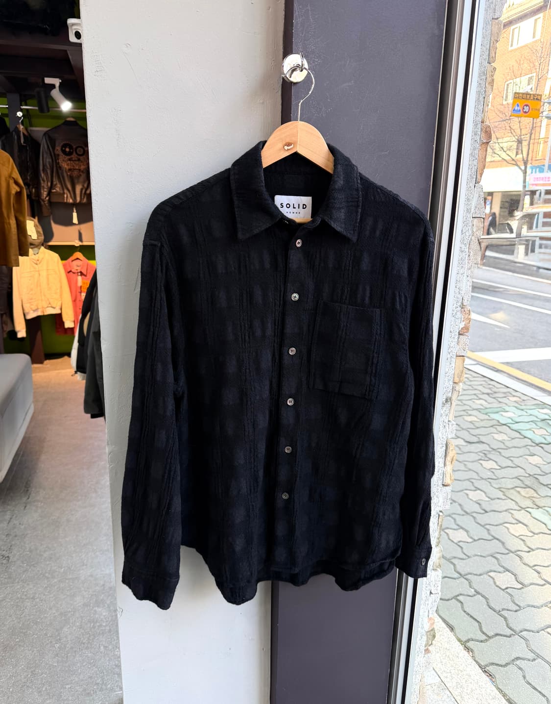 100~105/ 솔리드옴므 24–25FW 크링클 포켓 셔츠 상품이미지4