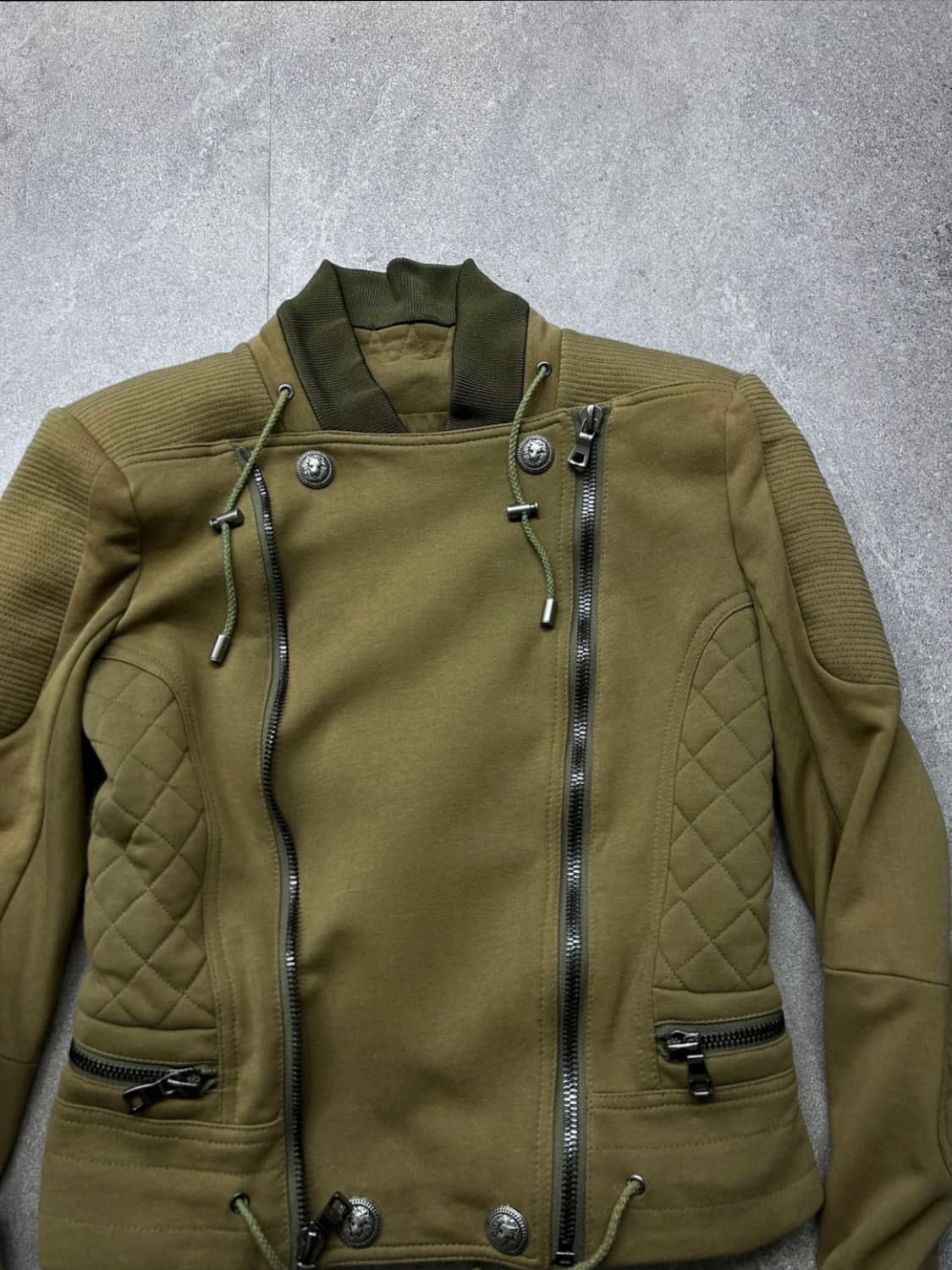 나폴레옹 더블 짚 퀼팅 판넬 사선 자켓 상품이미지2