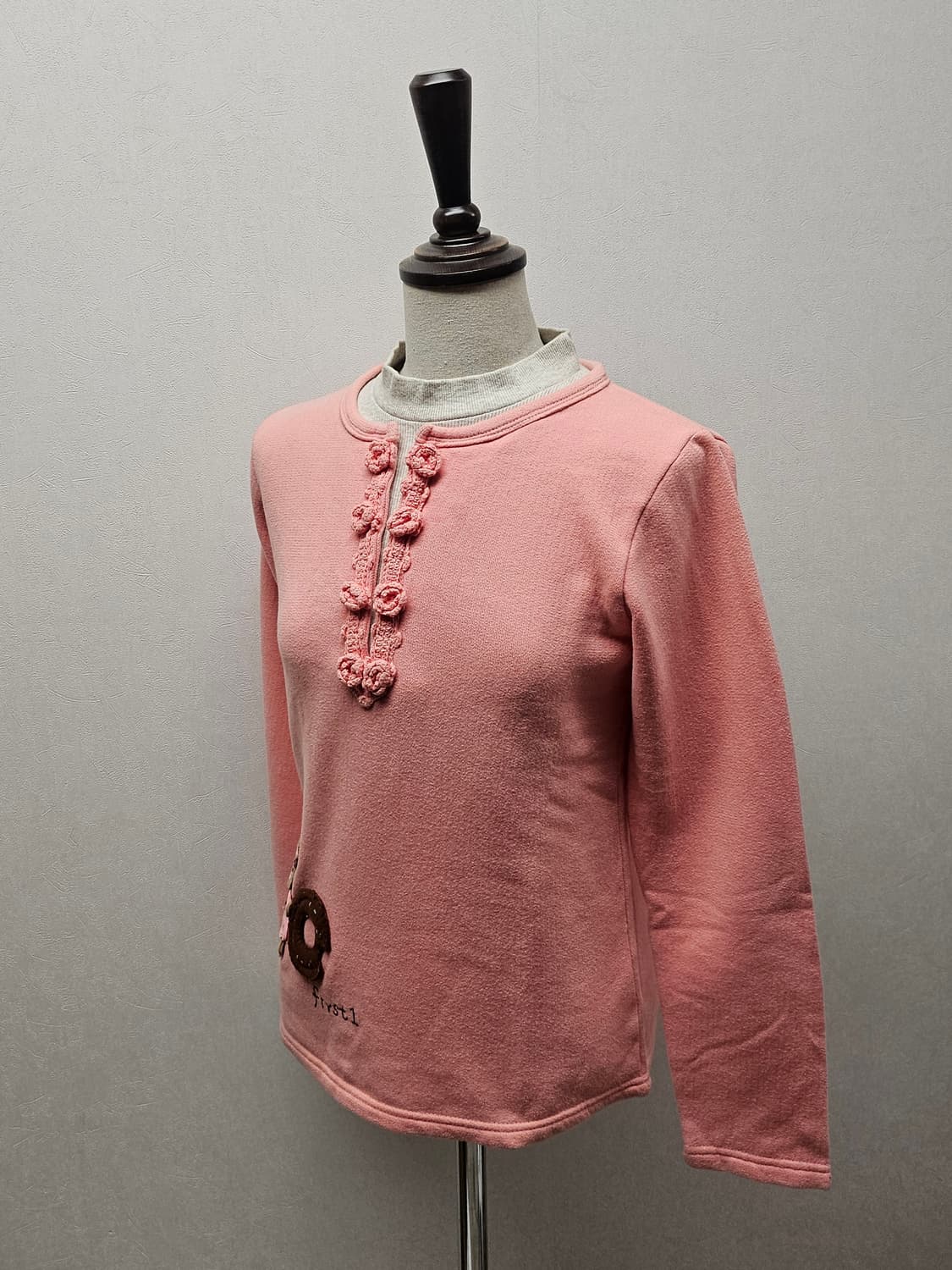 퍼스트원 빈티지 약기모 쿠킹클래스 곰순이 패치 티셔츠 S 44 상품이미지5