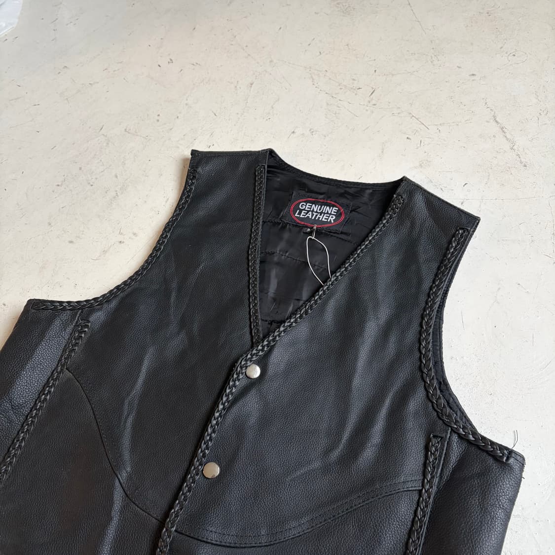 Genuine Leather 빈티지 가죽 베스트 M 상품이미지3