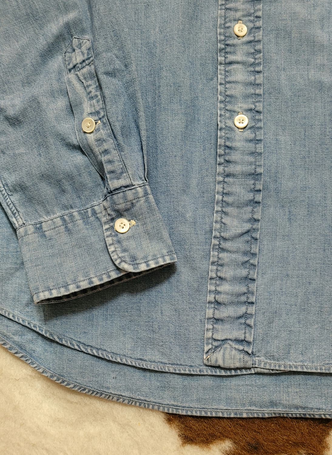 폴로 랄프로렌 남성용 연블루 면남방(XL) 상품이미지5