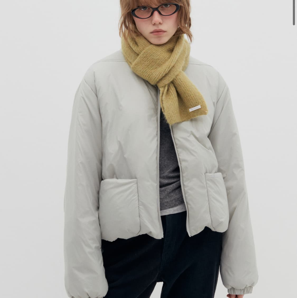 로우클래식 소프트 알파카 머플러 올리브 색상 상품이미지4