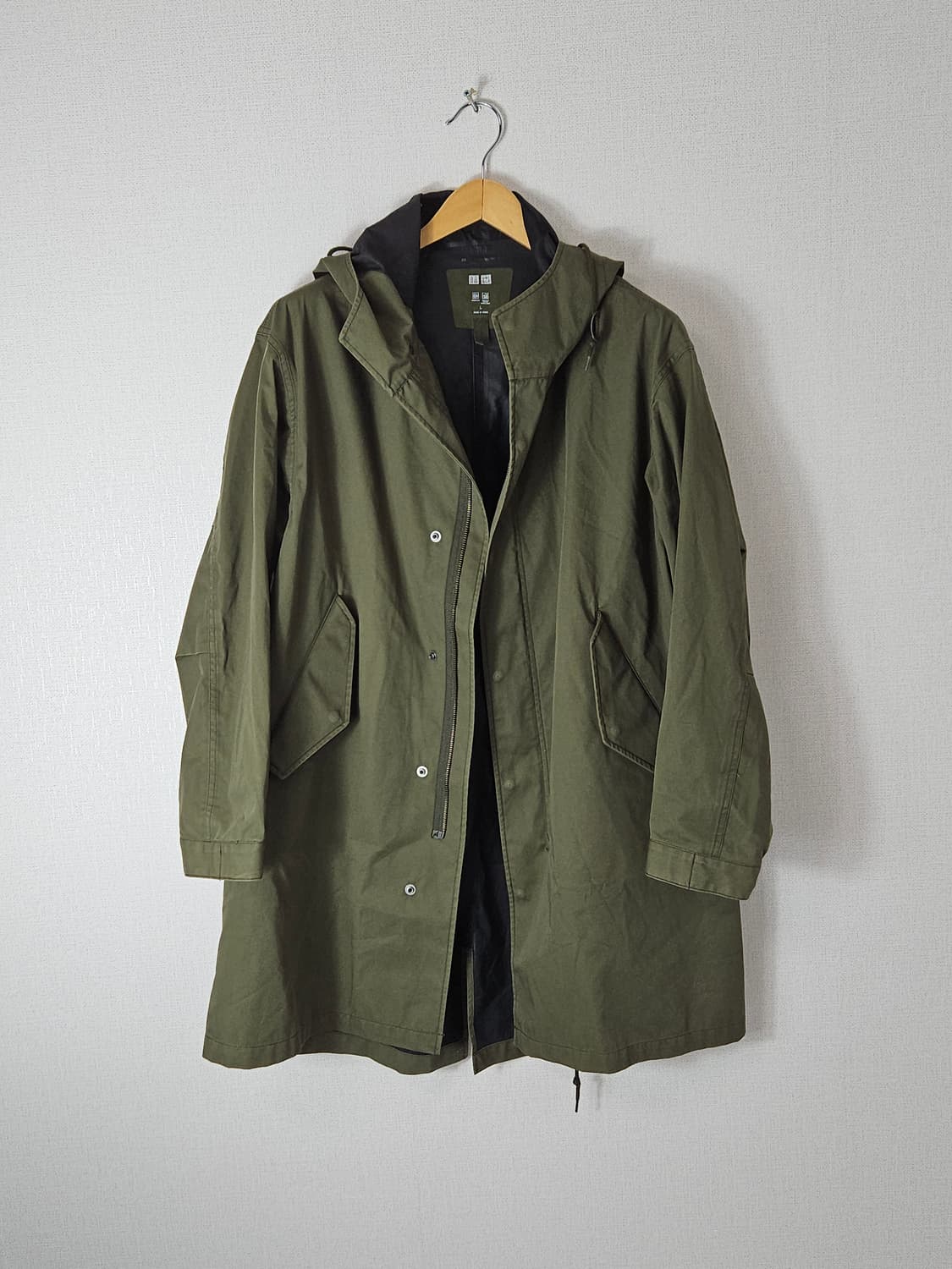 유니클로 블록테크 피쉬테일 M65 올리브카키 롱자켓 L 상품이미지1