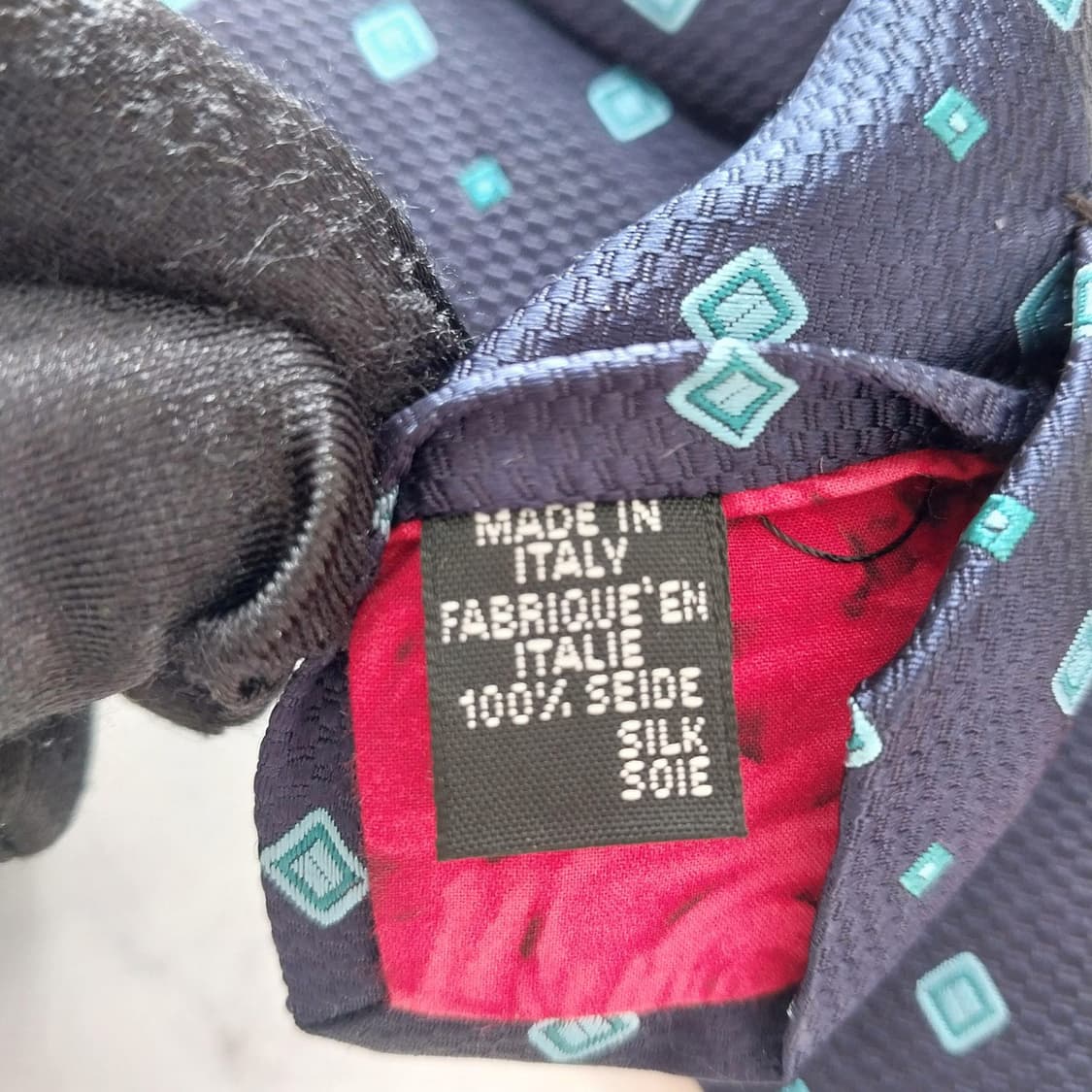 폴 스미스 실크 네이비&민트 스퀘어 넥타이 9.9cm A+등급 K1387 상품이미지10