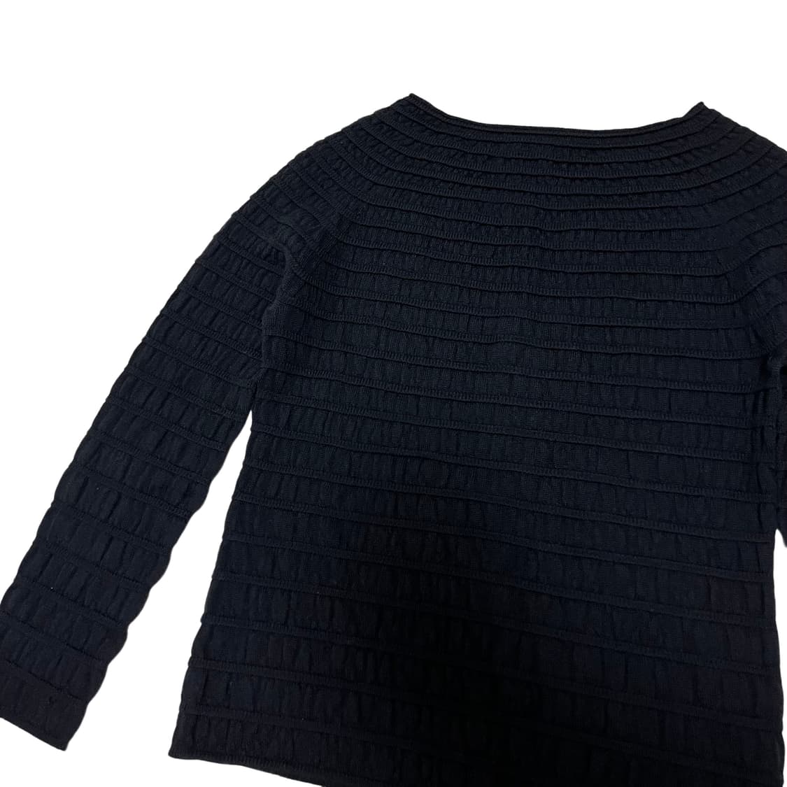 emporio armani black ribbed knit top 상품이미지5