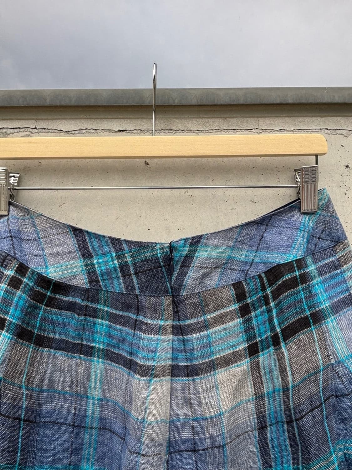 Japanese Blue Check Skirt 상품이미지2