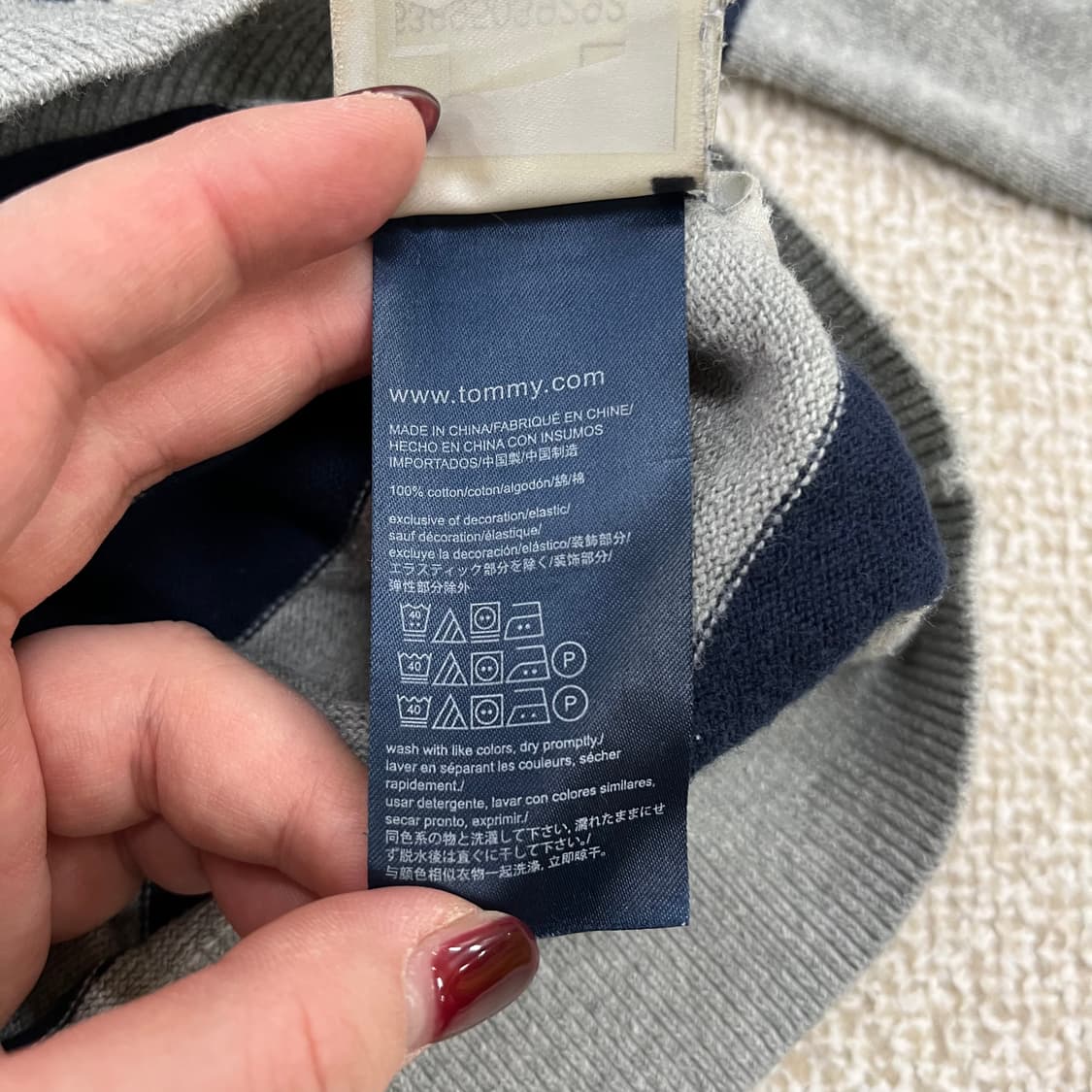 [L] 타미힐피거 스트라이프 크루넥 니트 스웨터 맨투맨  0119M1 상품이미지4