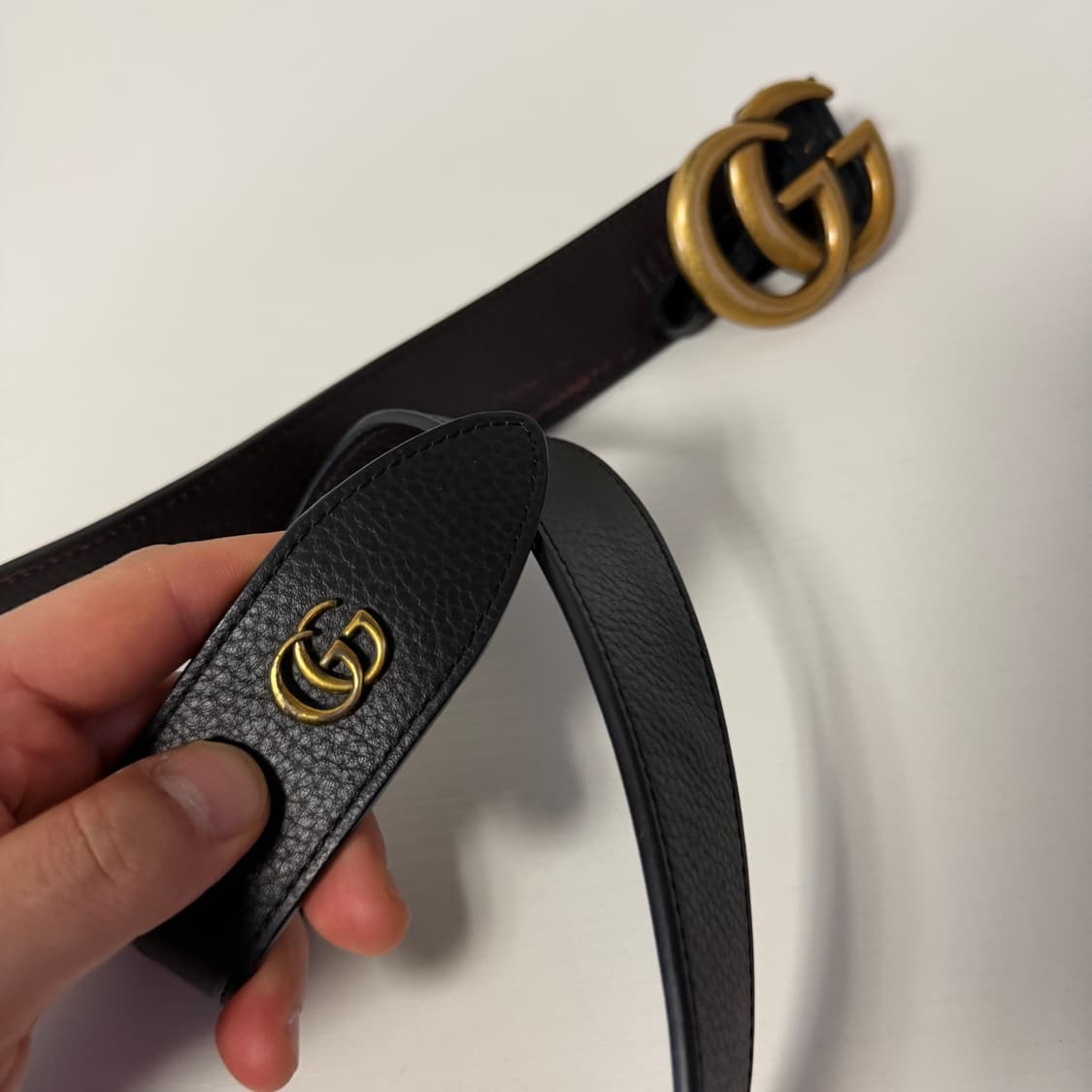 구찌 더블G 버클 레더 가죽 벨트 상품이미지4