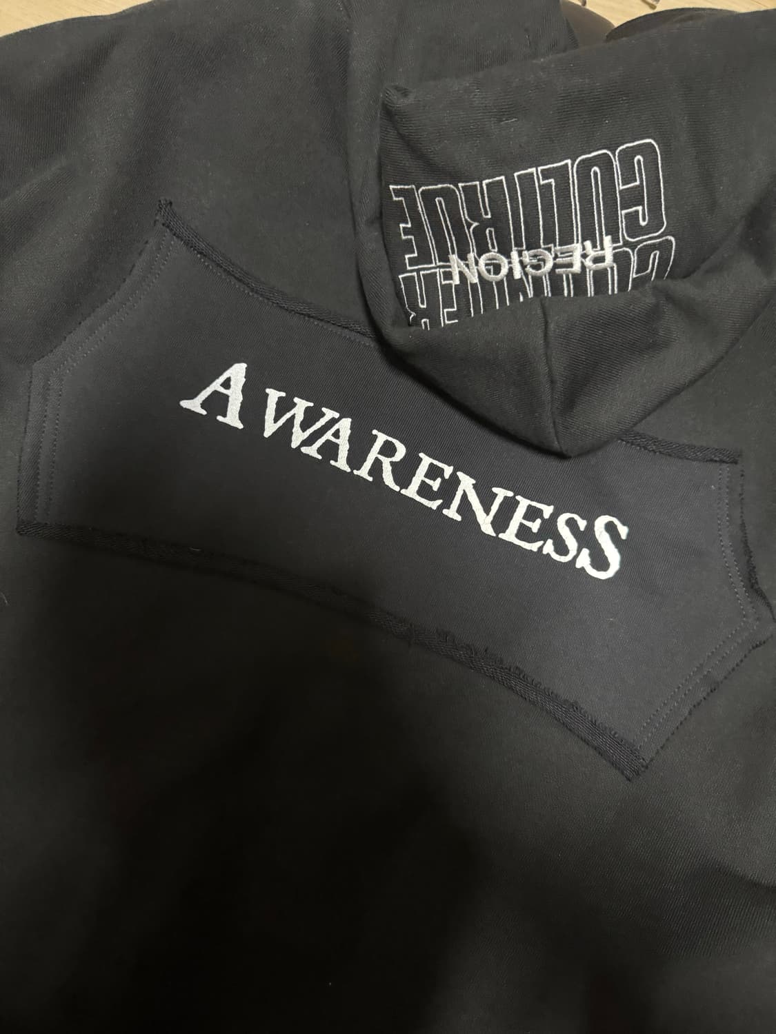 레저렉션13 패치워크 투웨이 집업 후드 블랙 상품이미지4