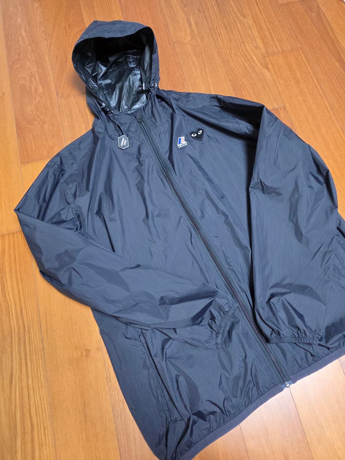 [2XL] 꼼데가르송 플레이 x 까웨 자켓 바람막이 블랙 상품이미지5