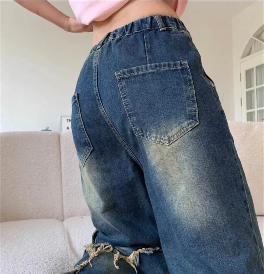 Y2k 스타 데미지 데님 팬츠 청바지 상품이미지2