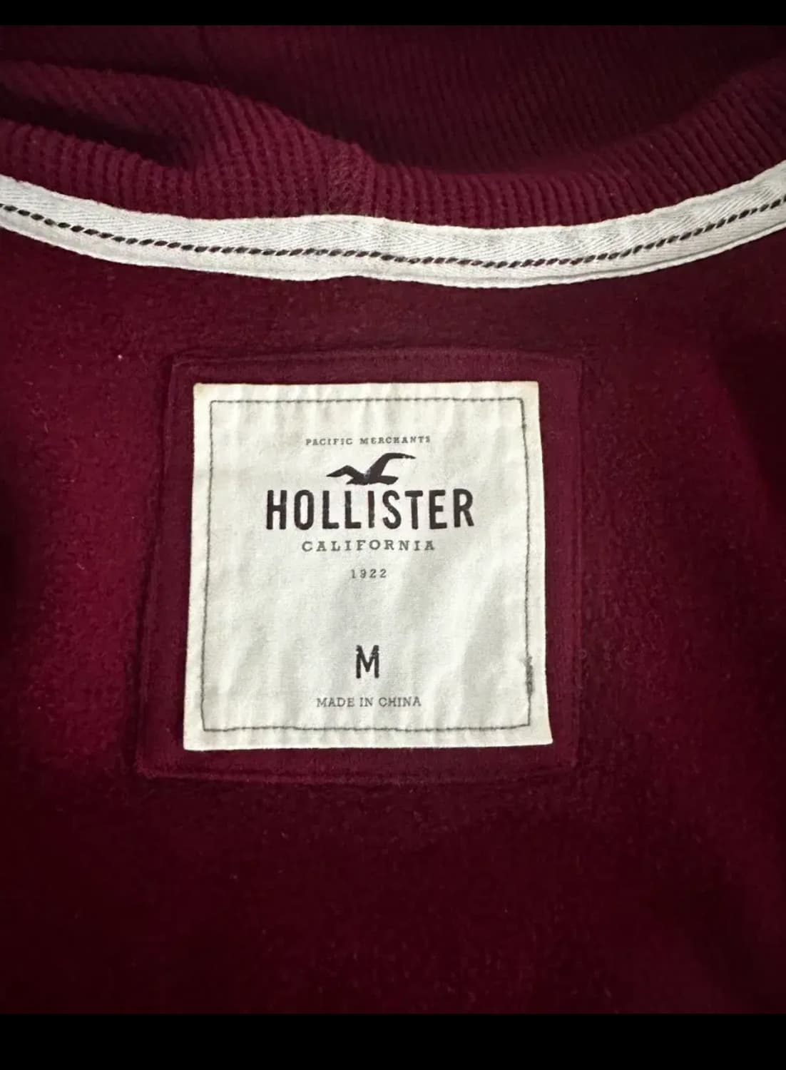 홀리스터 후드집업,버건디,S 상품이미지5