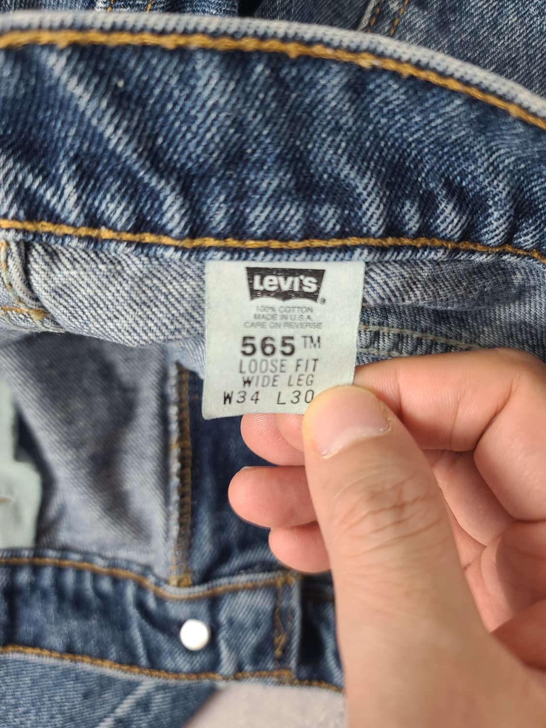 빈티지 리바이스 565 루즈핏 와이드렉 데님 진청 상품이미지4