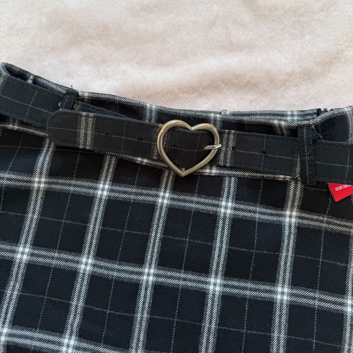 하트클럽 블랙 체크 스커트 (하트벨트포함) 상품이미지6