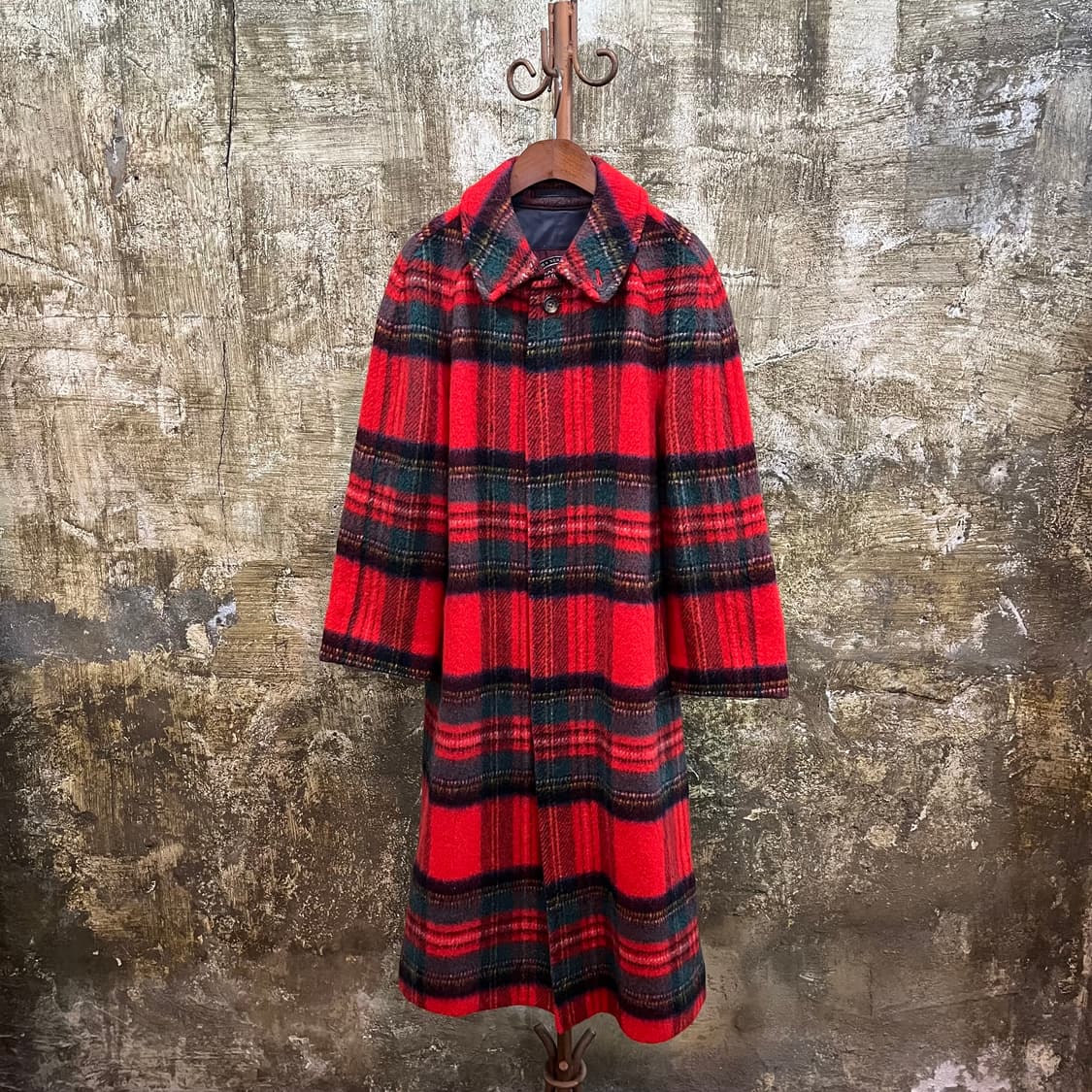 90s 제이프레스 타탄체크 울 코트 상품이미지1