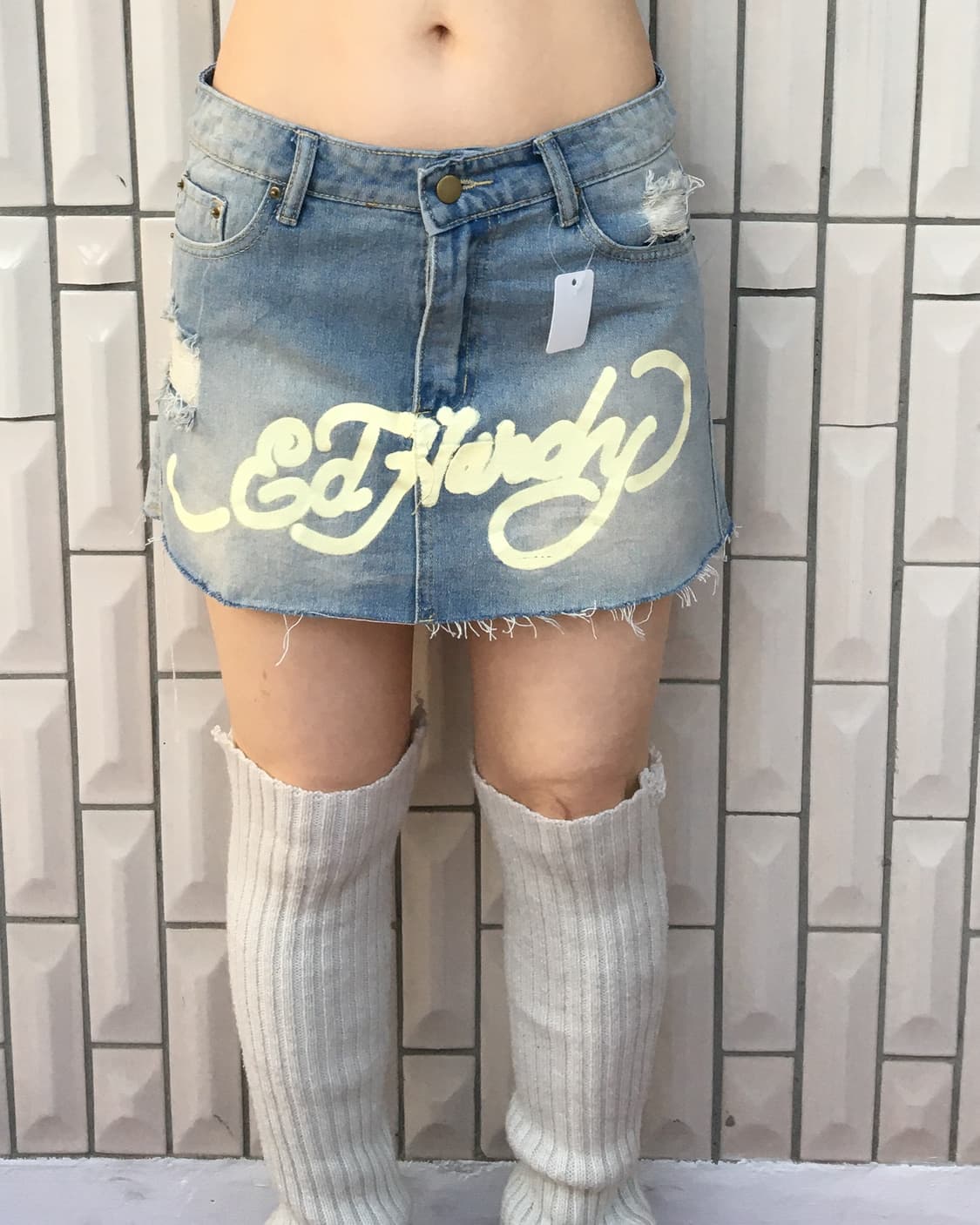 Edhardy printing denim short 상품이미지5