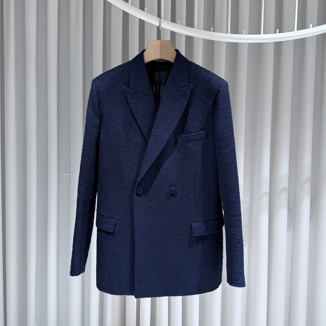 52 / 디올 블루 울 코튼 블렌드 더블 브레스티드 자켓 상품이미지1