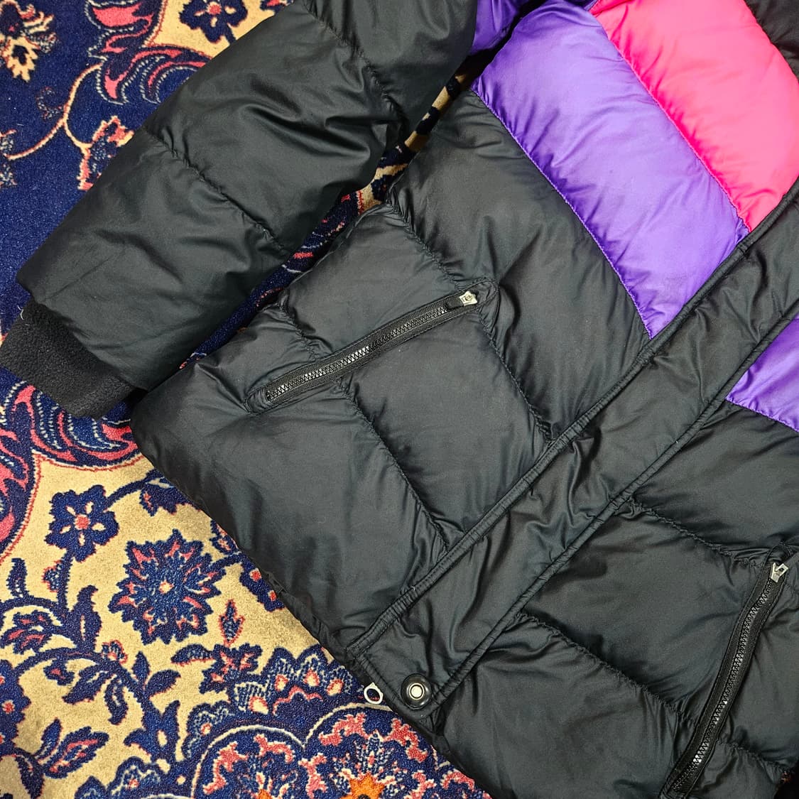 나이키(Nike) 덕다운 핑크 퍼플 배색 숏 패딩 M size 상품이미지4