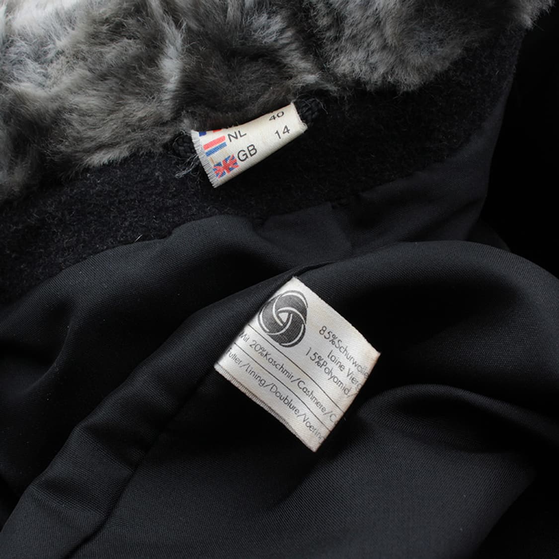 퍼 트림 차콜그레이 울 혼방 코트 66 상품이미지3