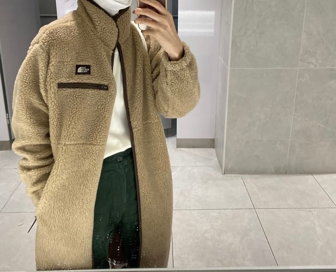 노스페이스 뽀글이 롱 코트 베이지 상품이미지2