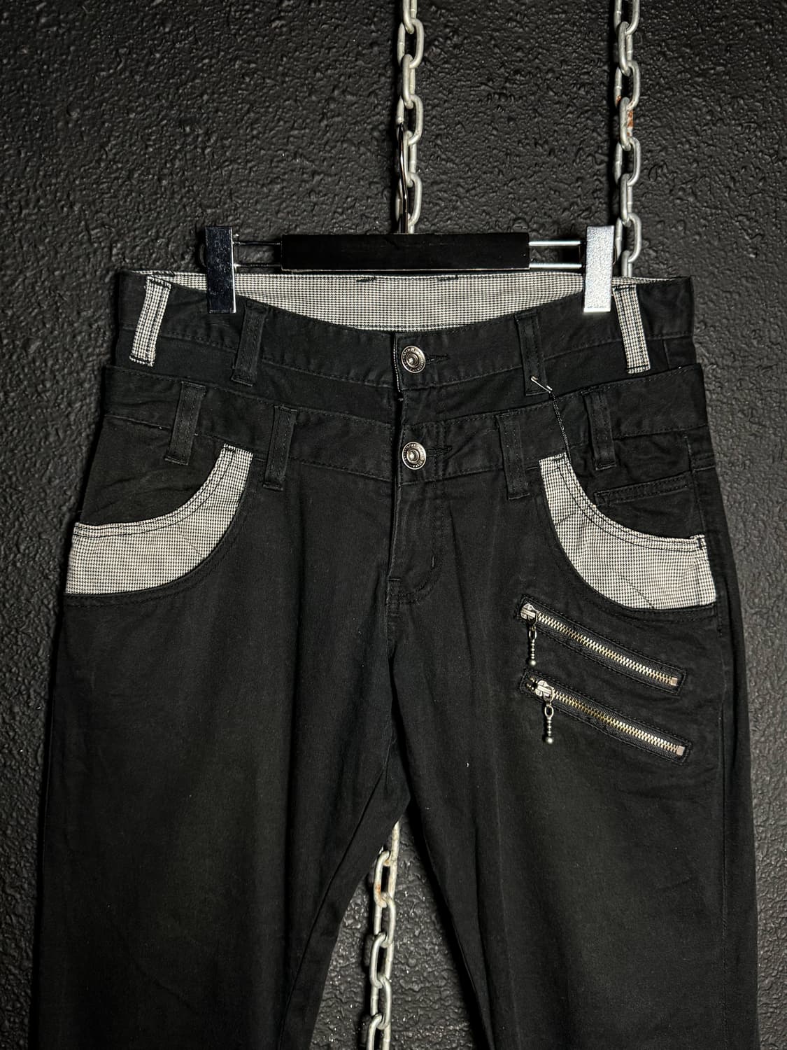 Black Zip Contrast Pants 상품이미지2