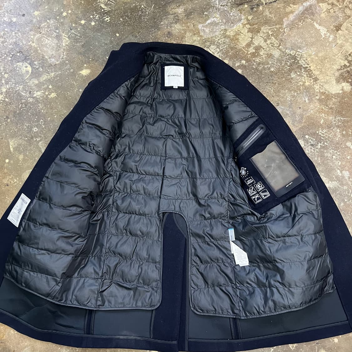 100) 빈폴 신슐레이트 누빔 패딩 코트 울코트 상품이미지4