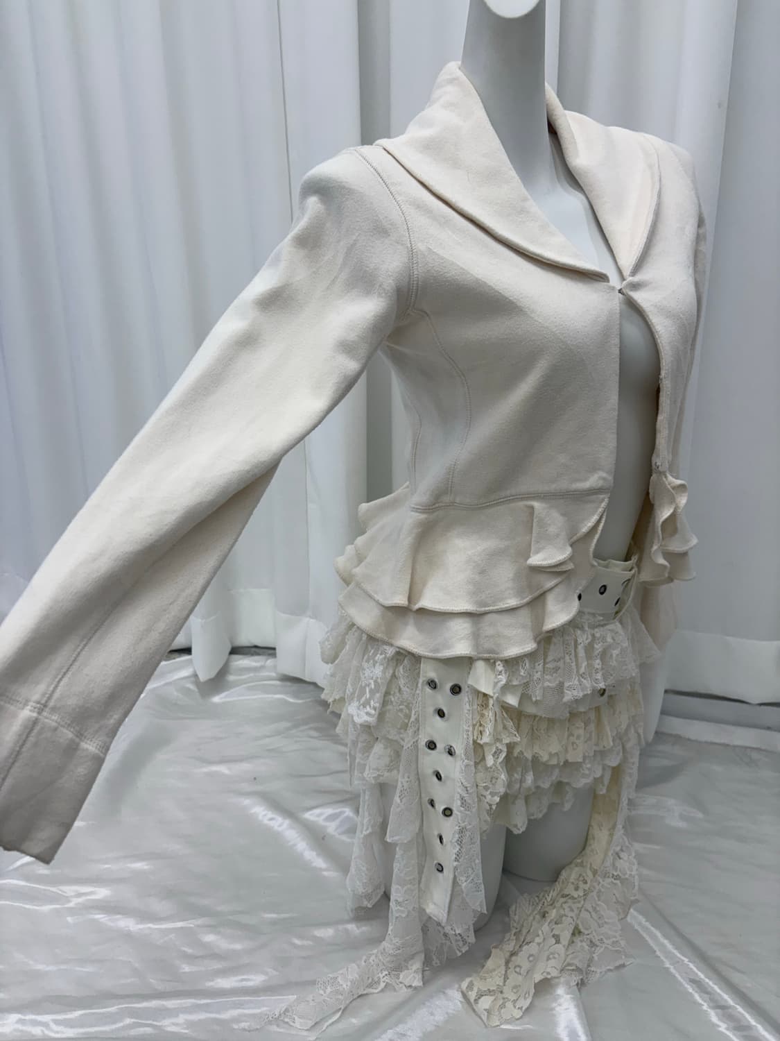 아이보리 러플 면 자켓 상품이미지3