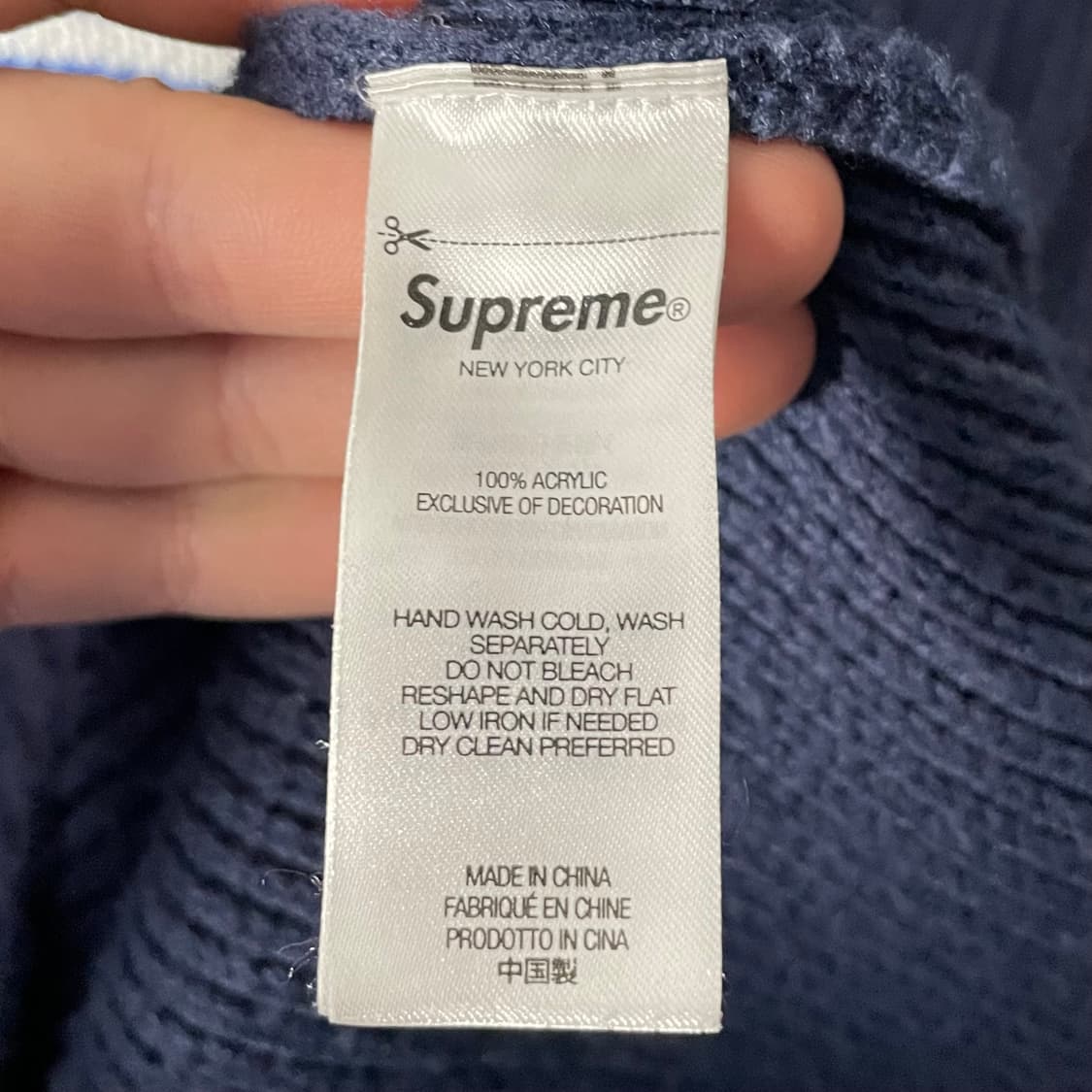 23FW 슈프림 체스트 스트라이프 네이비 니트 (on.95)  상품이미지6