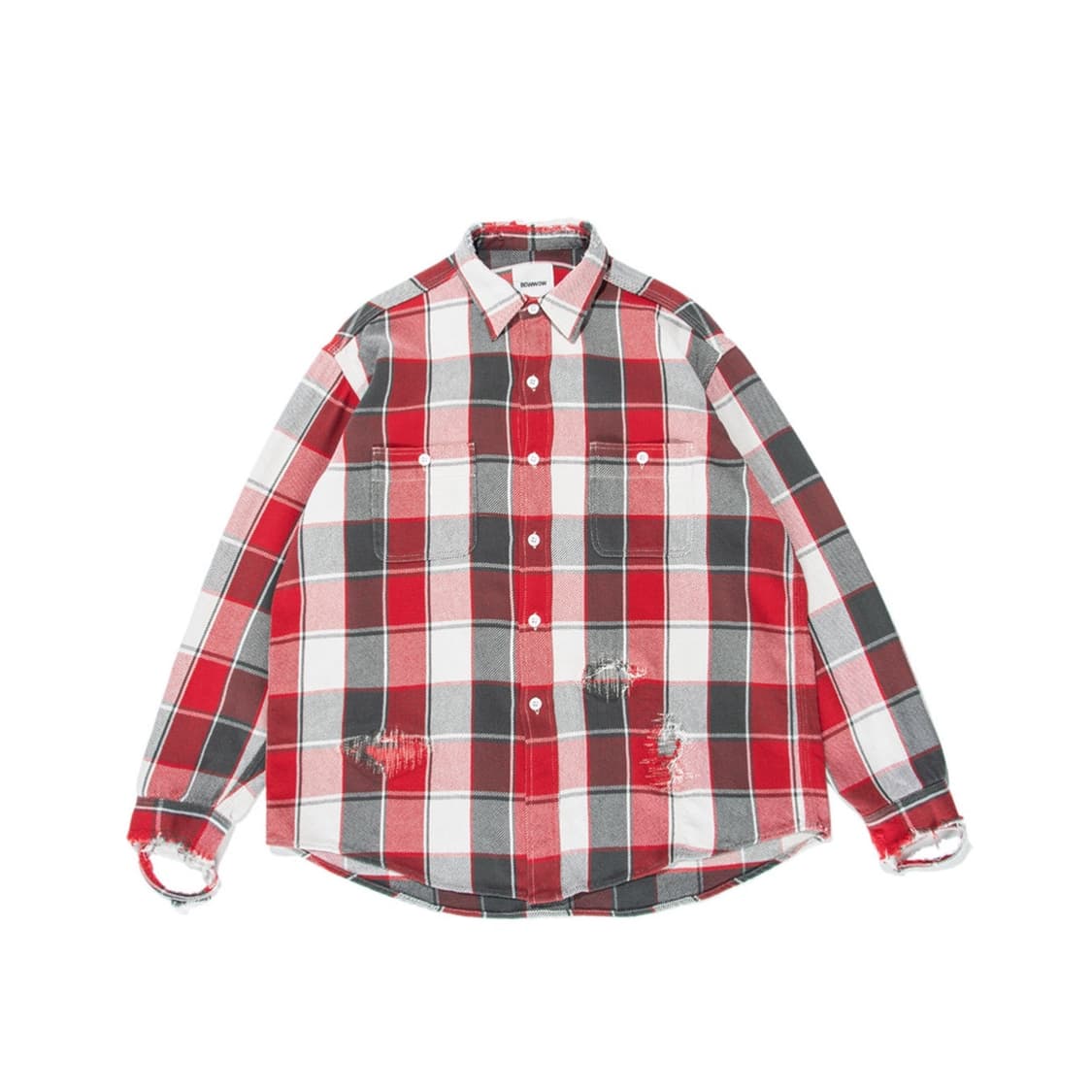 [XXL] 80s 파이브 브라더 빈티지 플란넬 체크 셔츠 레드/블랙 상품이미지9