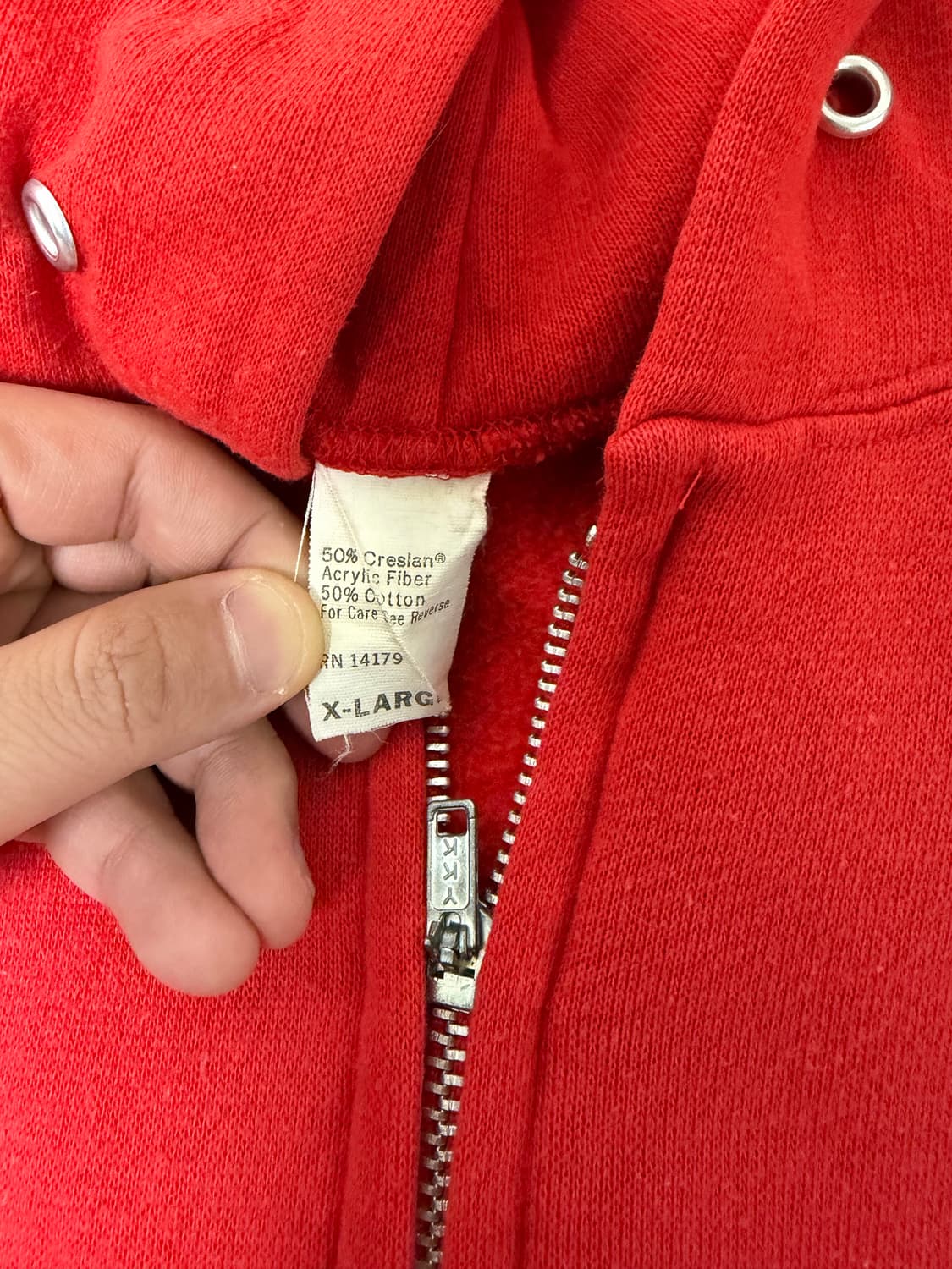 [XL] 빈티지 70s 블랭크 후드집업 레드 상품이미지3