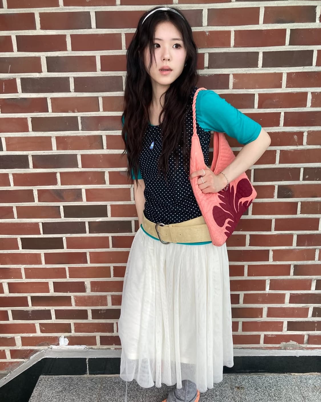 땡땡이 복고소녀 빈티지 코디세트 3pcs 상품이미지3