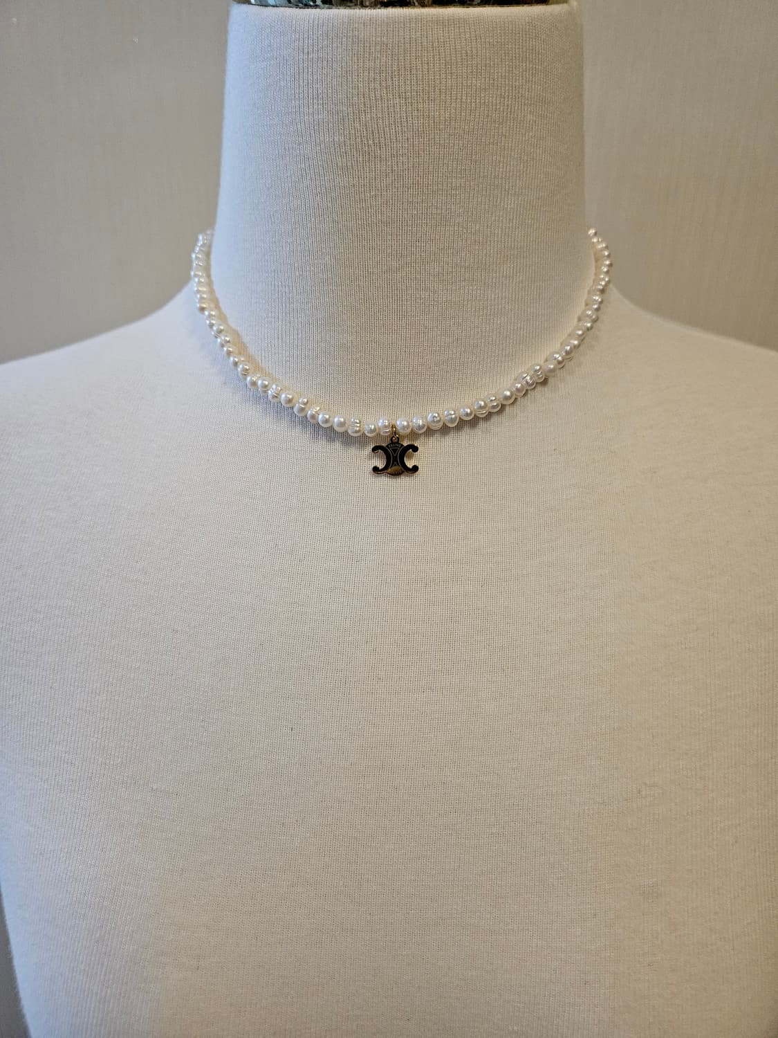 셀린느 트리옹프 천연담수 진주 초커목걸이 업사이클링 상품이미지6