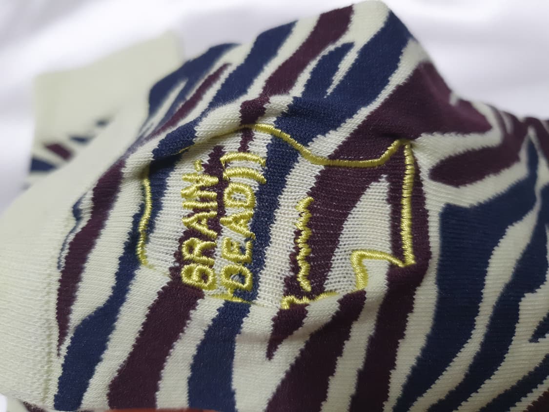 그린 와인 네이비 지브라 얼룩말 브레인 데드 로고헤드 드레스 삭스 양말 상품이미지8