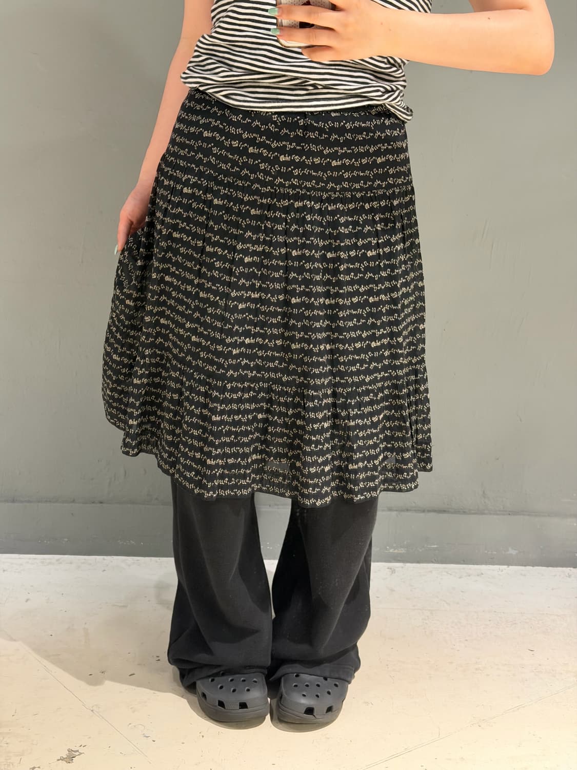 🎵🎶 pattern detail can-can skirt 상품이미지4