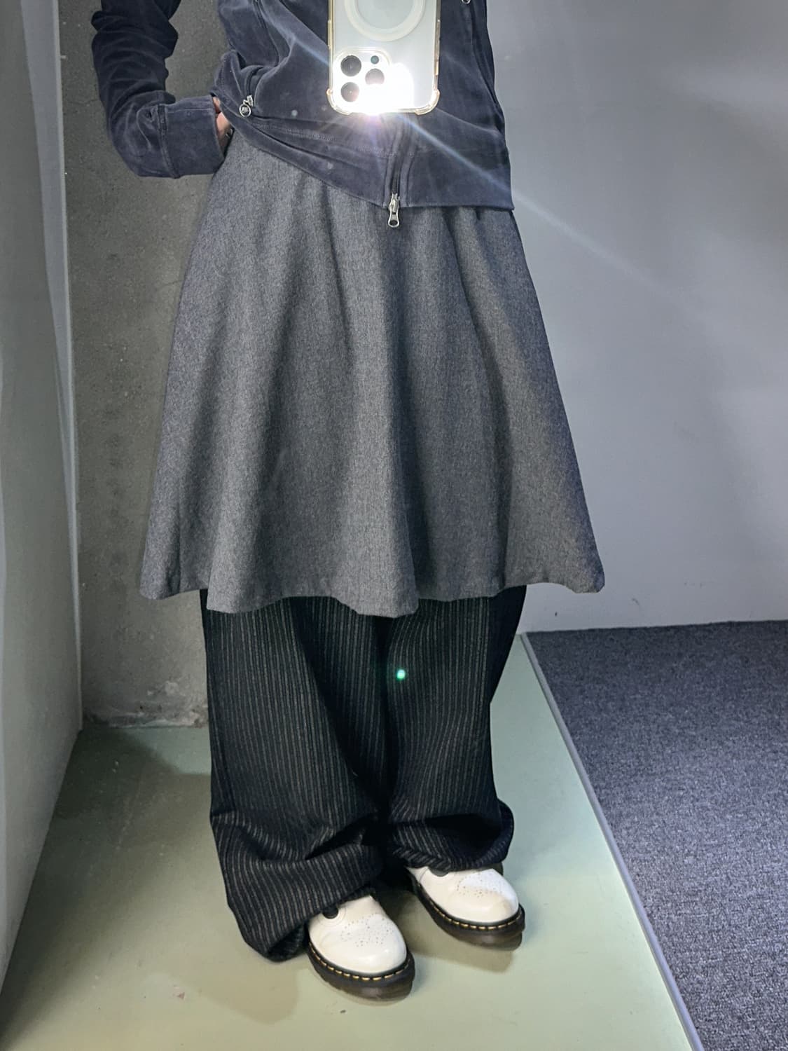 gray wool flare skirt 상품이미지3