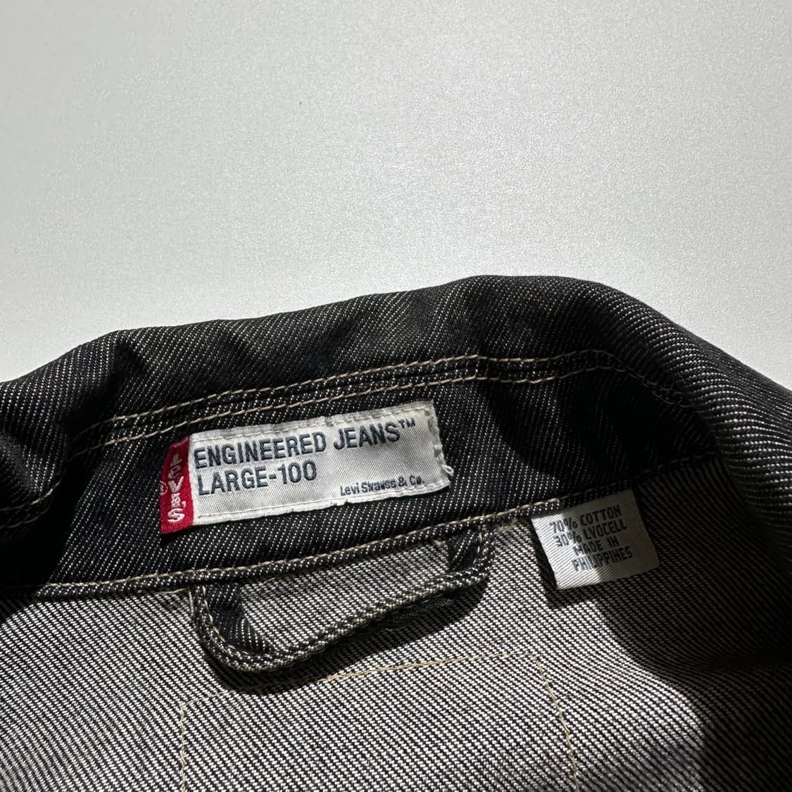 리바이스 엔지니어드 진 흑청 데님 트러커 자켓 상품이미지3