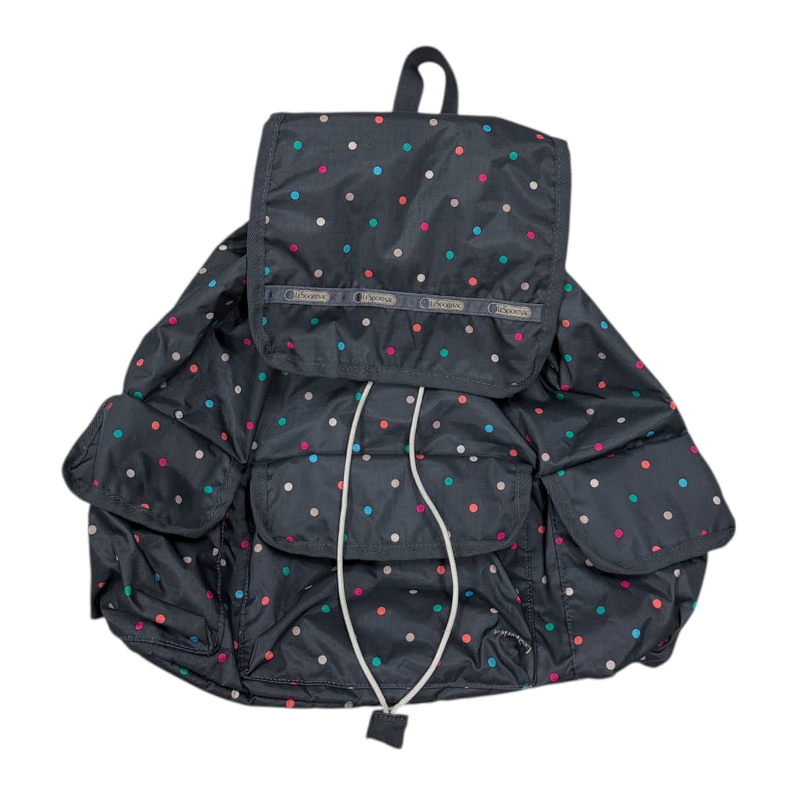 레스포삭 도트 땡땡이 포켓 백팩 가방 그레이 상품이미지2