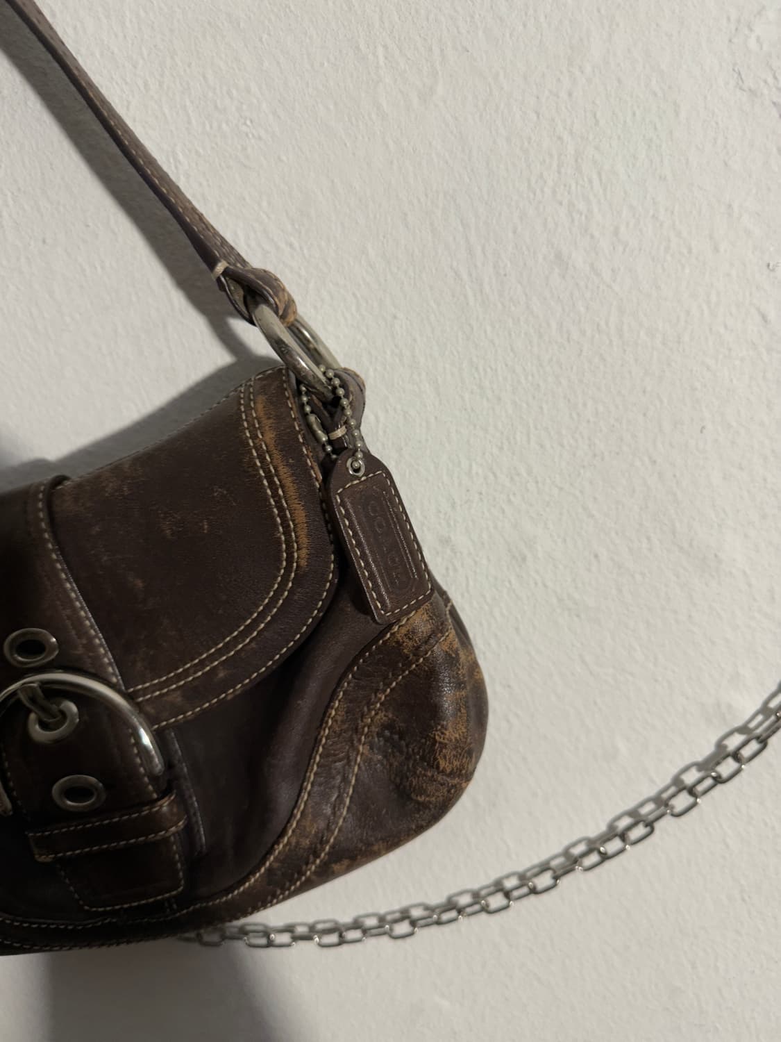 vtg 코치 레더 바게트 숄더백 상품이미지4