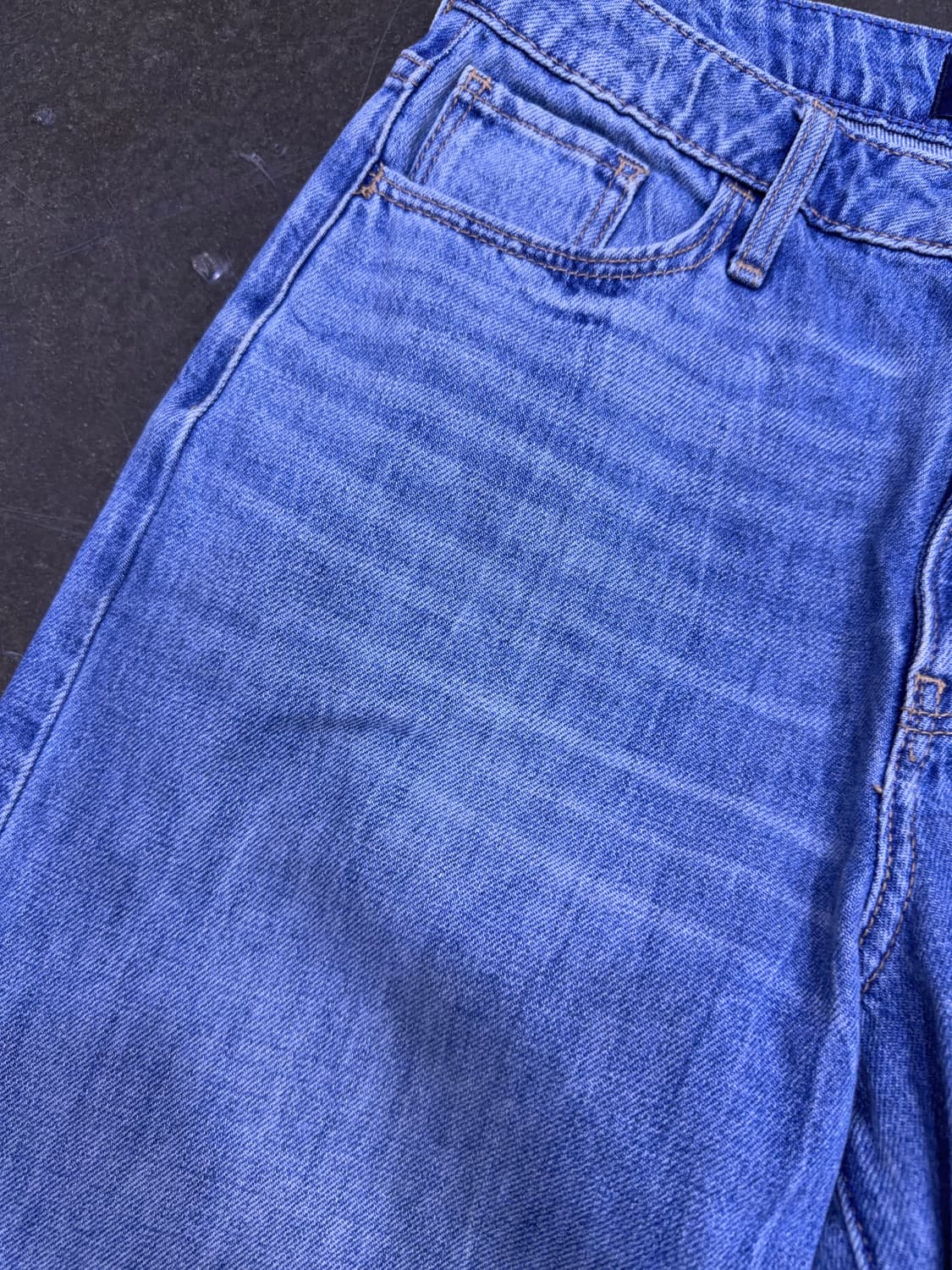 홀리스터 하이라이즈 큐롯 중청 워싱 데님팬츠 27 상품이미지3