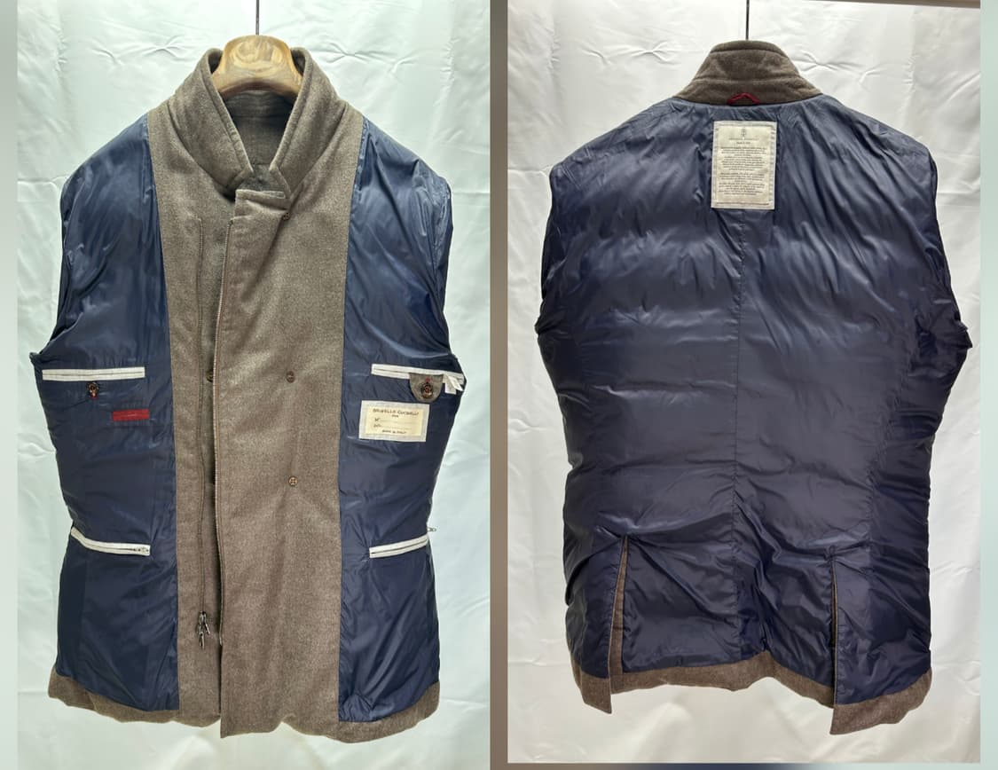 브루넬로쿠치넬리 캐시미어100 브레스티드 구스다운 패딩 자켓 XL 상품이미지10