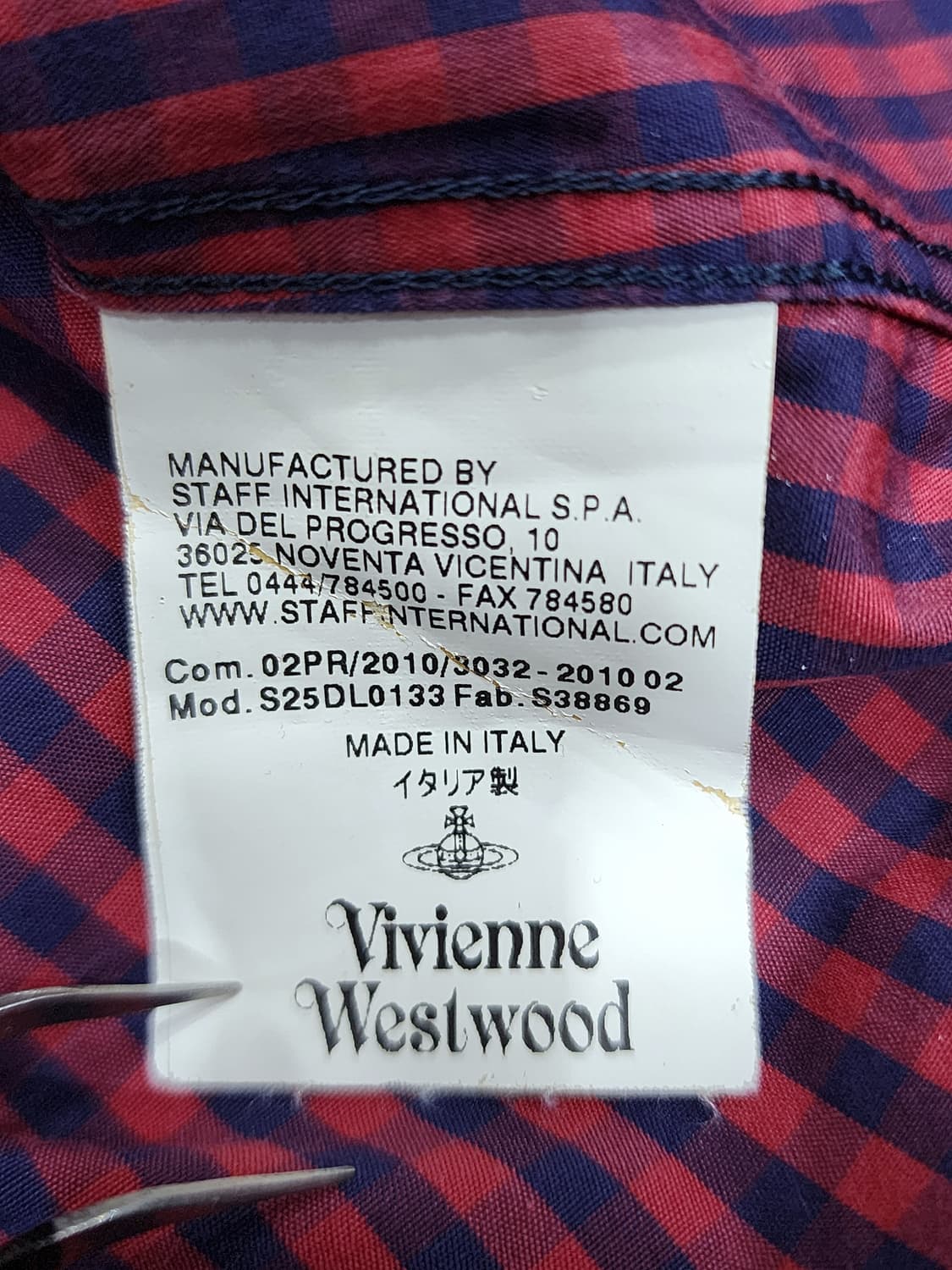 비비안 웨스트우드 MAN 차이나카라 깅엄 체크 셔츠 2 상품이미지8